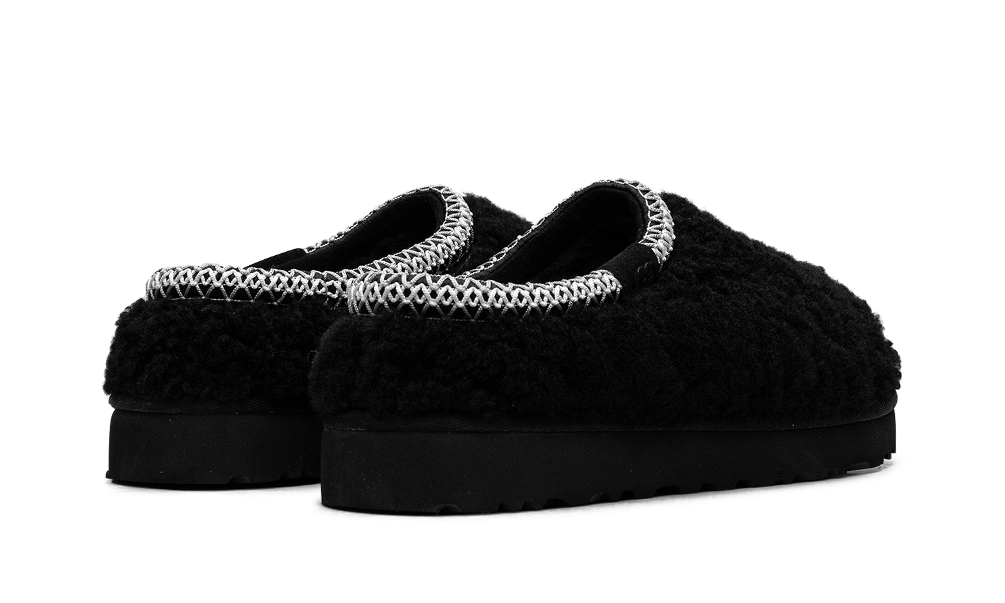 ugg tasman maxi curly slipper black women s+1158356-BLK+diagnol right behind view