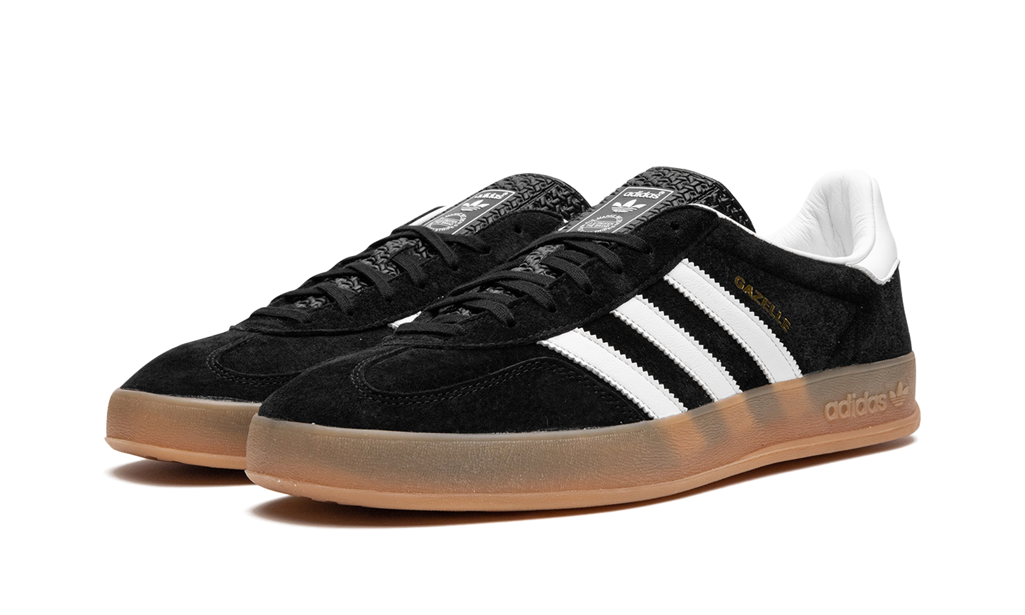 adidas gazelle black white gum+H06259+diagnol left view