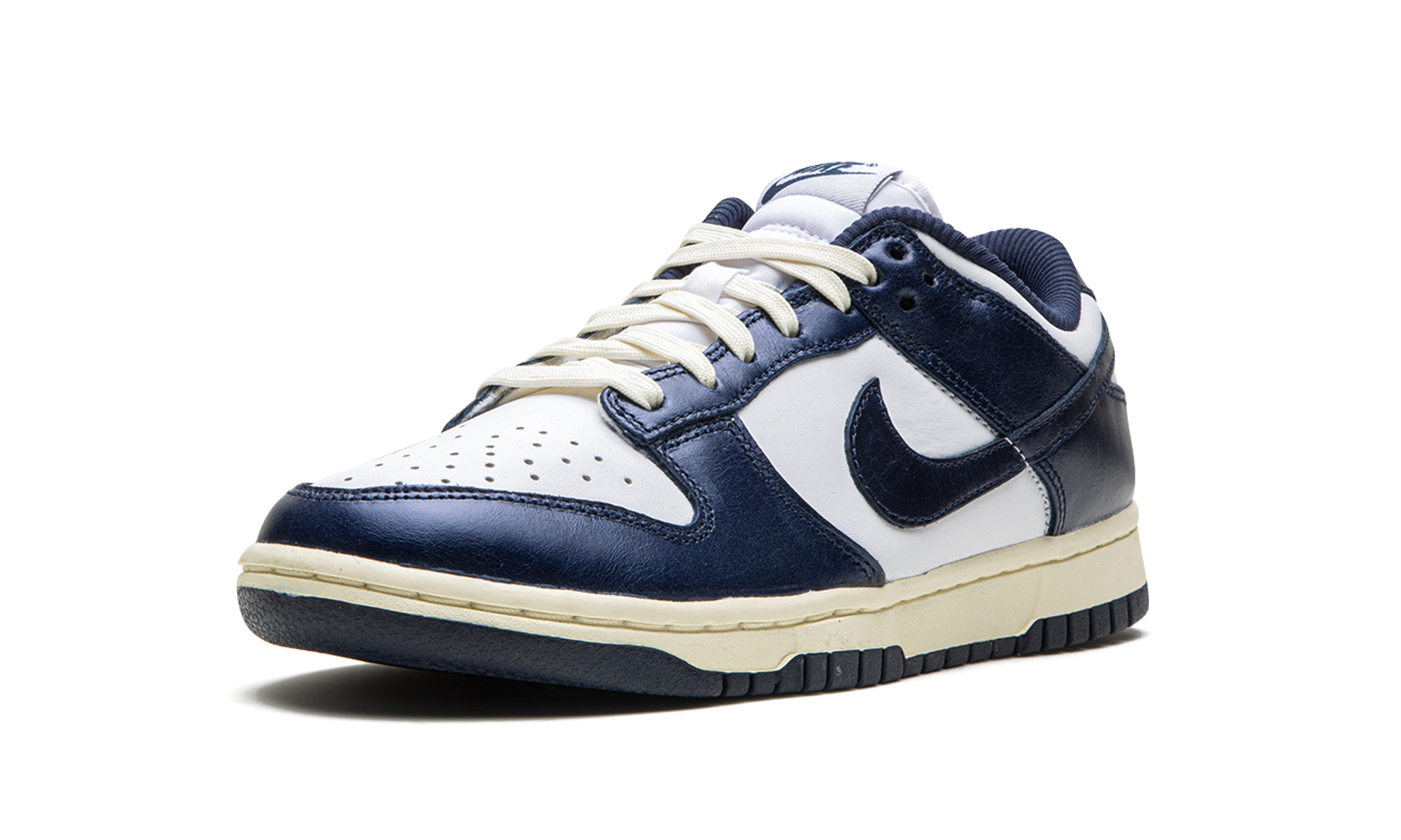nike dunk low prm vintage navy women s+FN7197-100+left diagnol single view