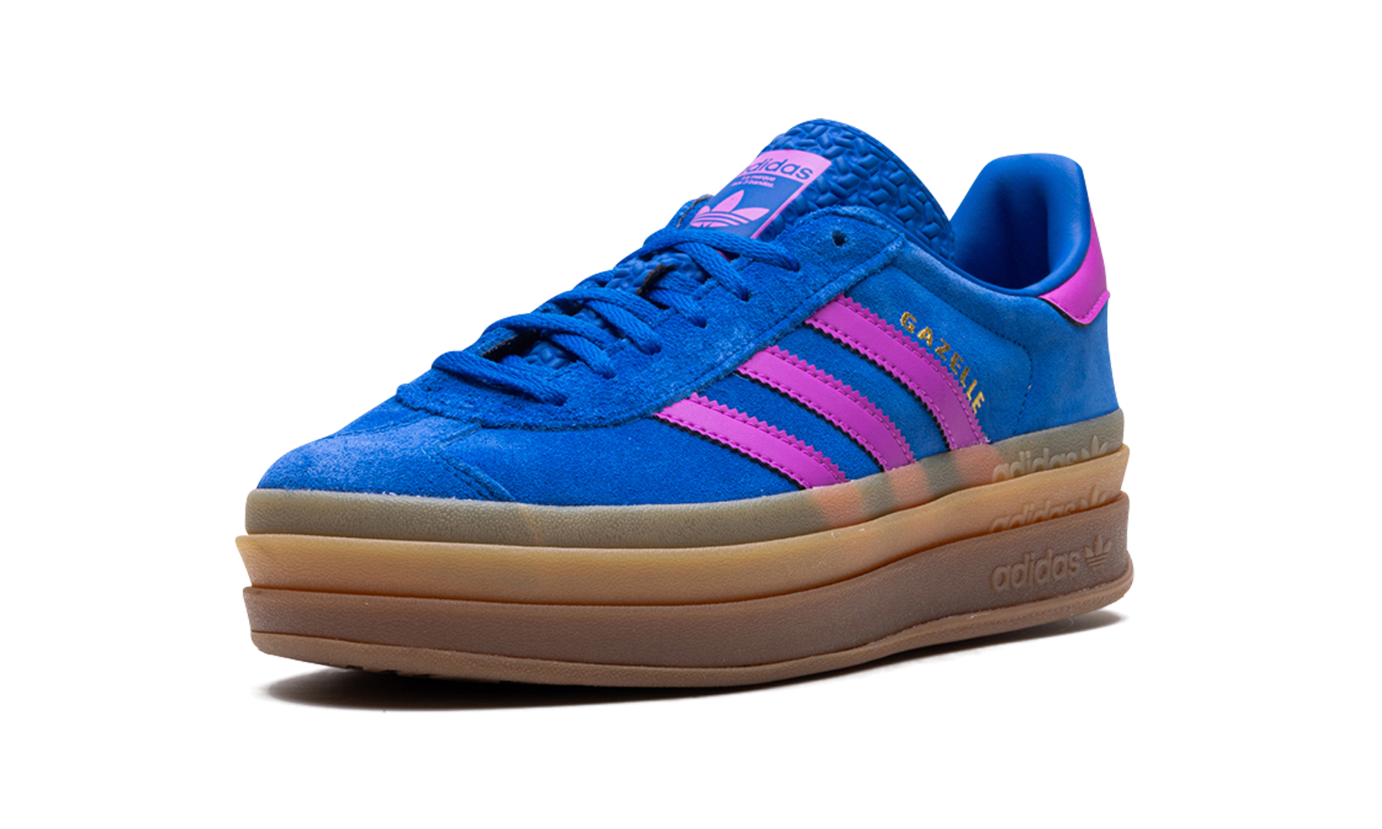 adidas gazelle bold bold blue lucid pink women s+IG4367+left diagnol single view