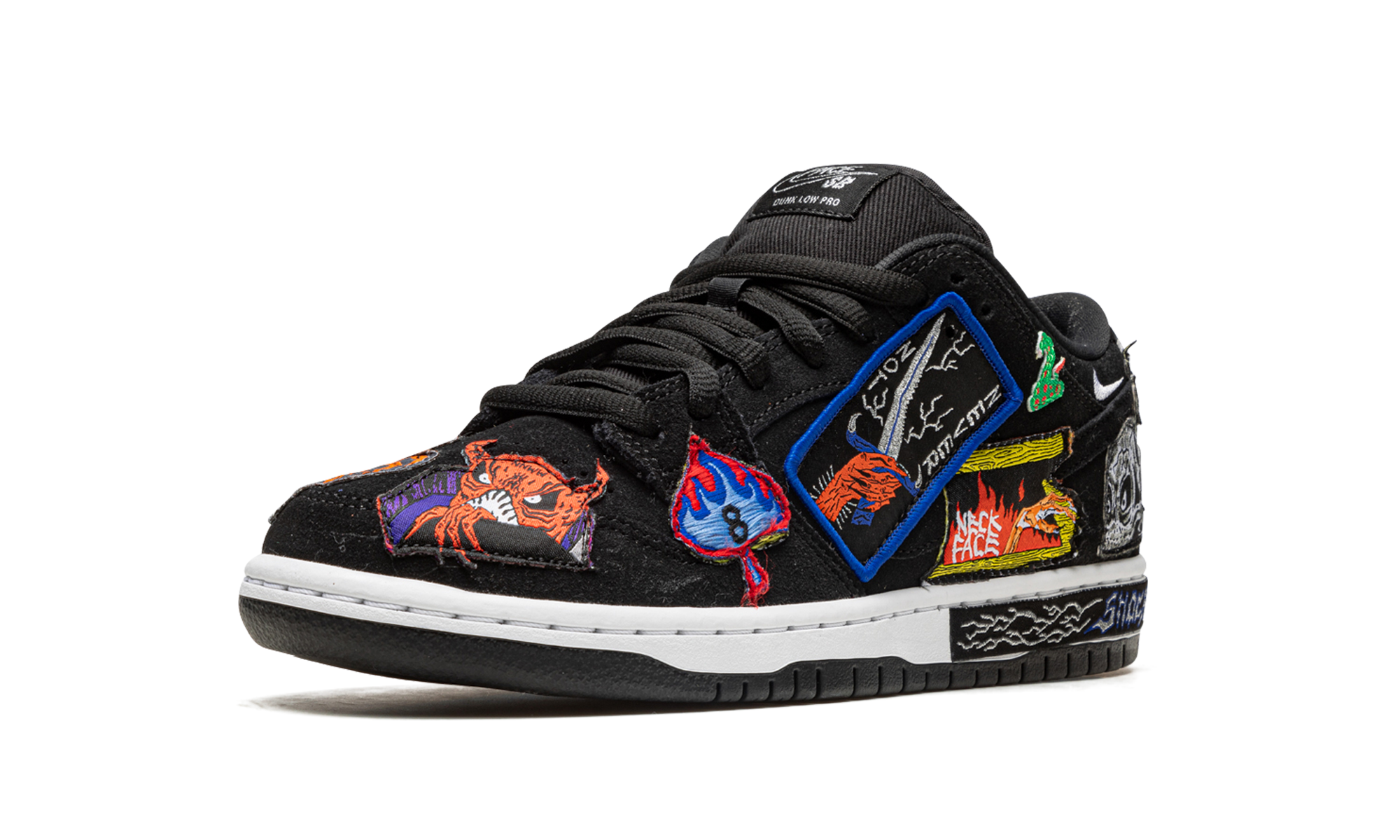 nike sb dunk low pro qs neckface+DQ4488-001+left diagnol single view