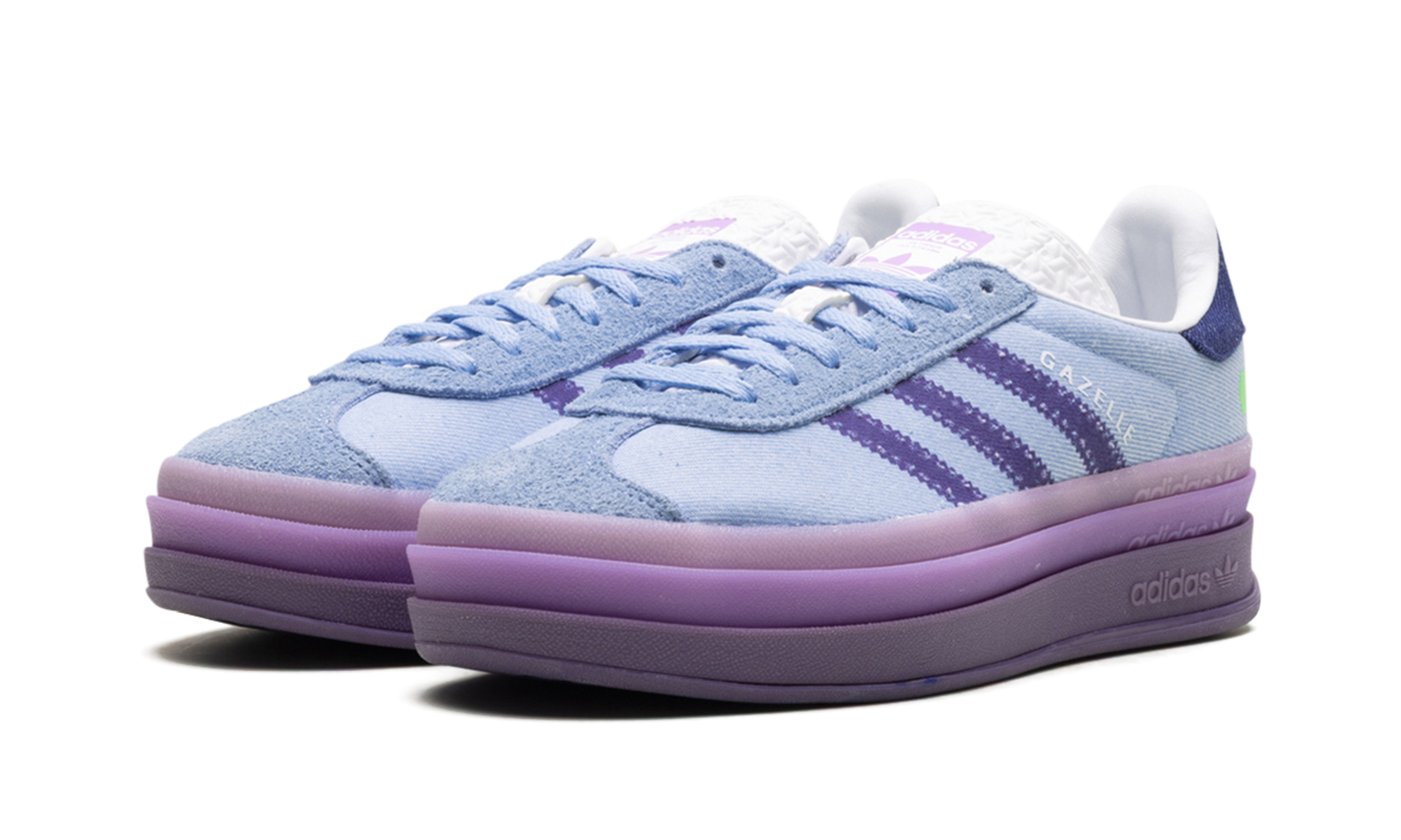 adidas gazelle bold kseniaschnaider denim women s+IG4339+diagnol left view