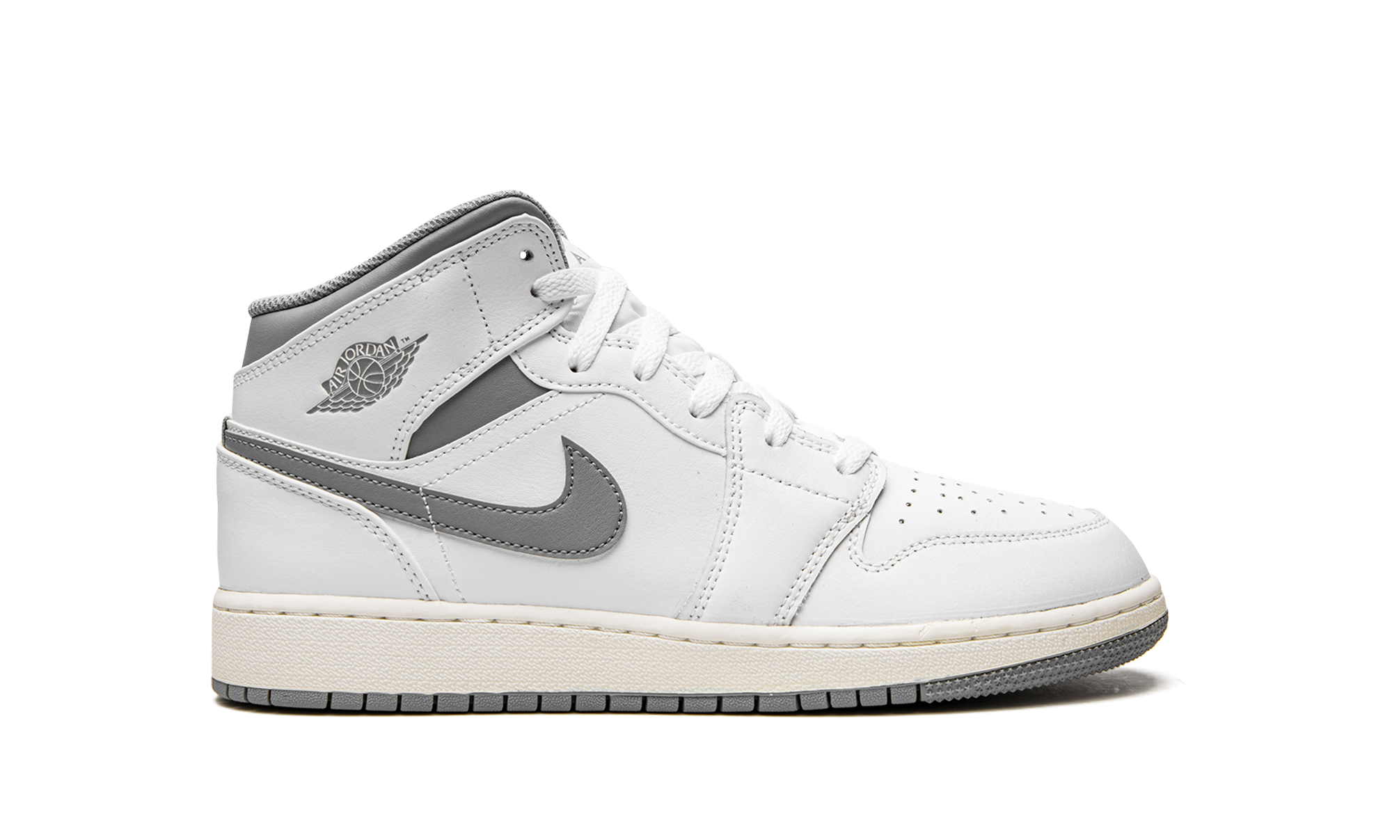 air jordan 1 mid neutral grey gs+554725-135+right view