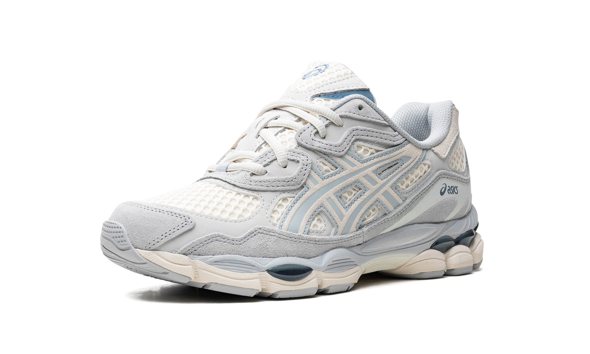 asics gel nyc ivory mid grey+1203A372-600+left diagnol single view