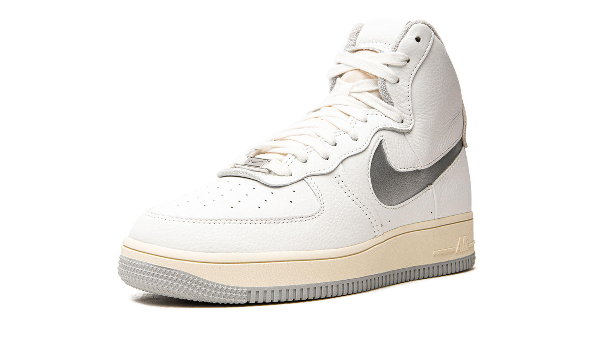 nike air force 1 high sculpt white silver women s+DC3590-101+left diagnol single view