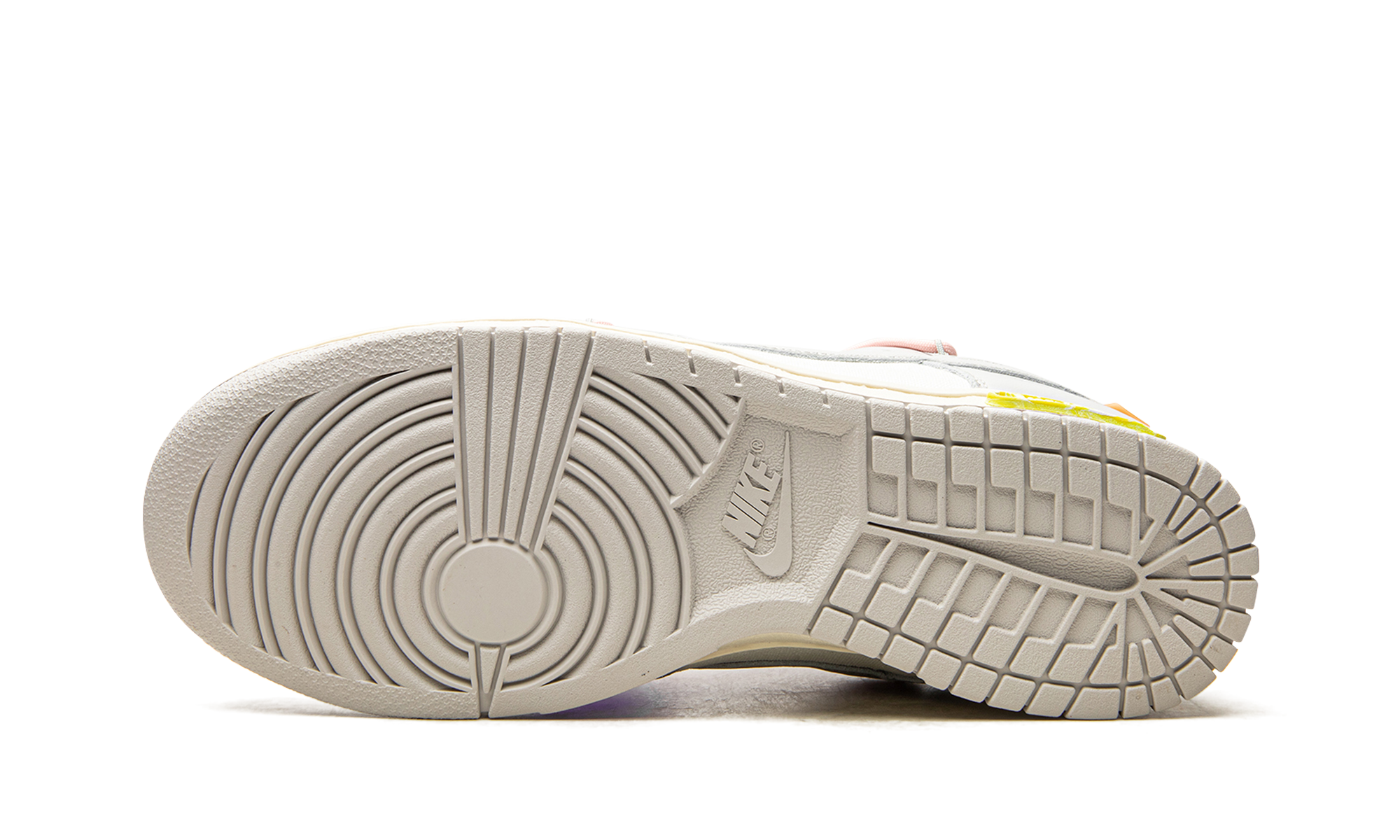 nike dunk low off white lot 24+DM1602-119+bottom view