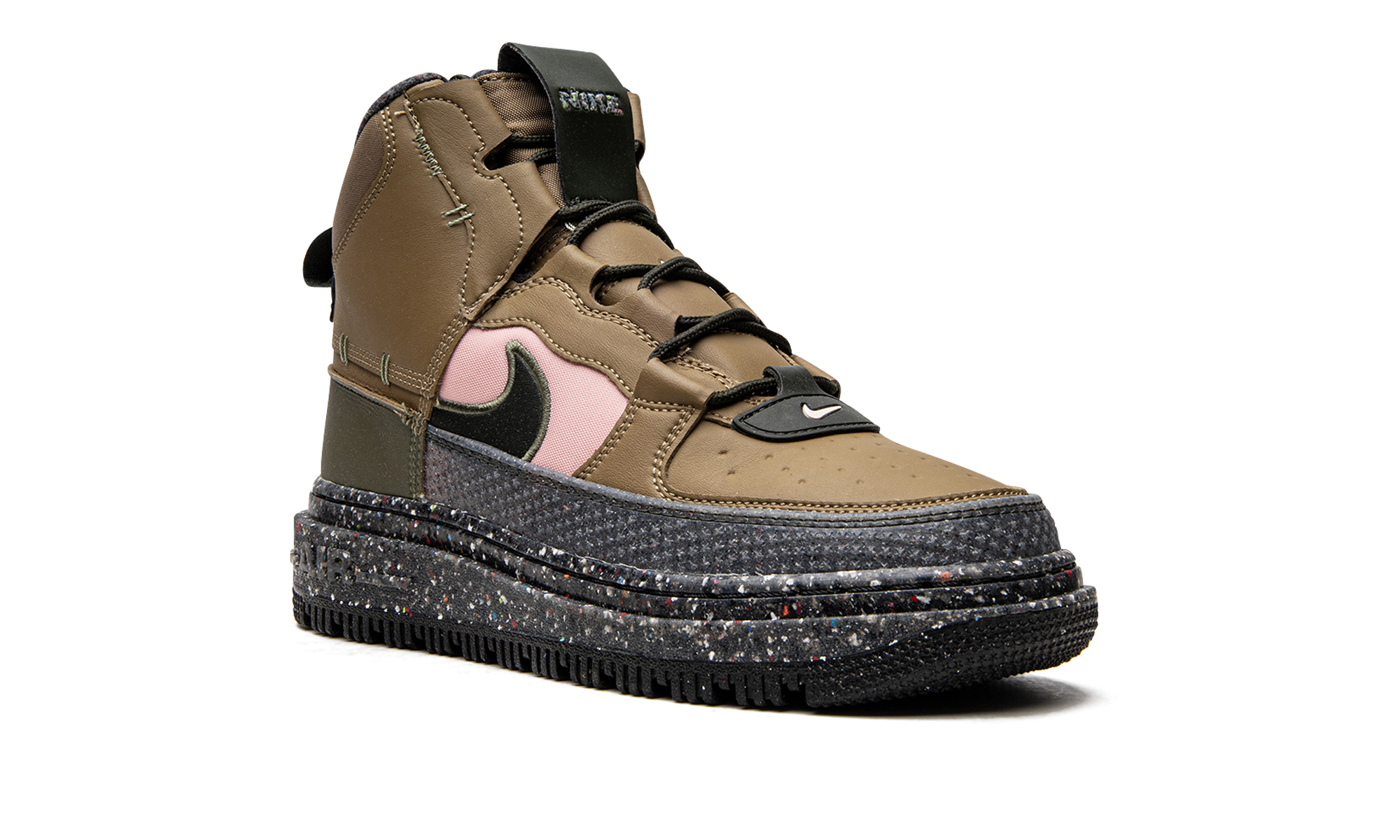 nike air force 1 high boot nn brown kelp+DD0747-300+diagnol right view