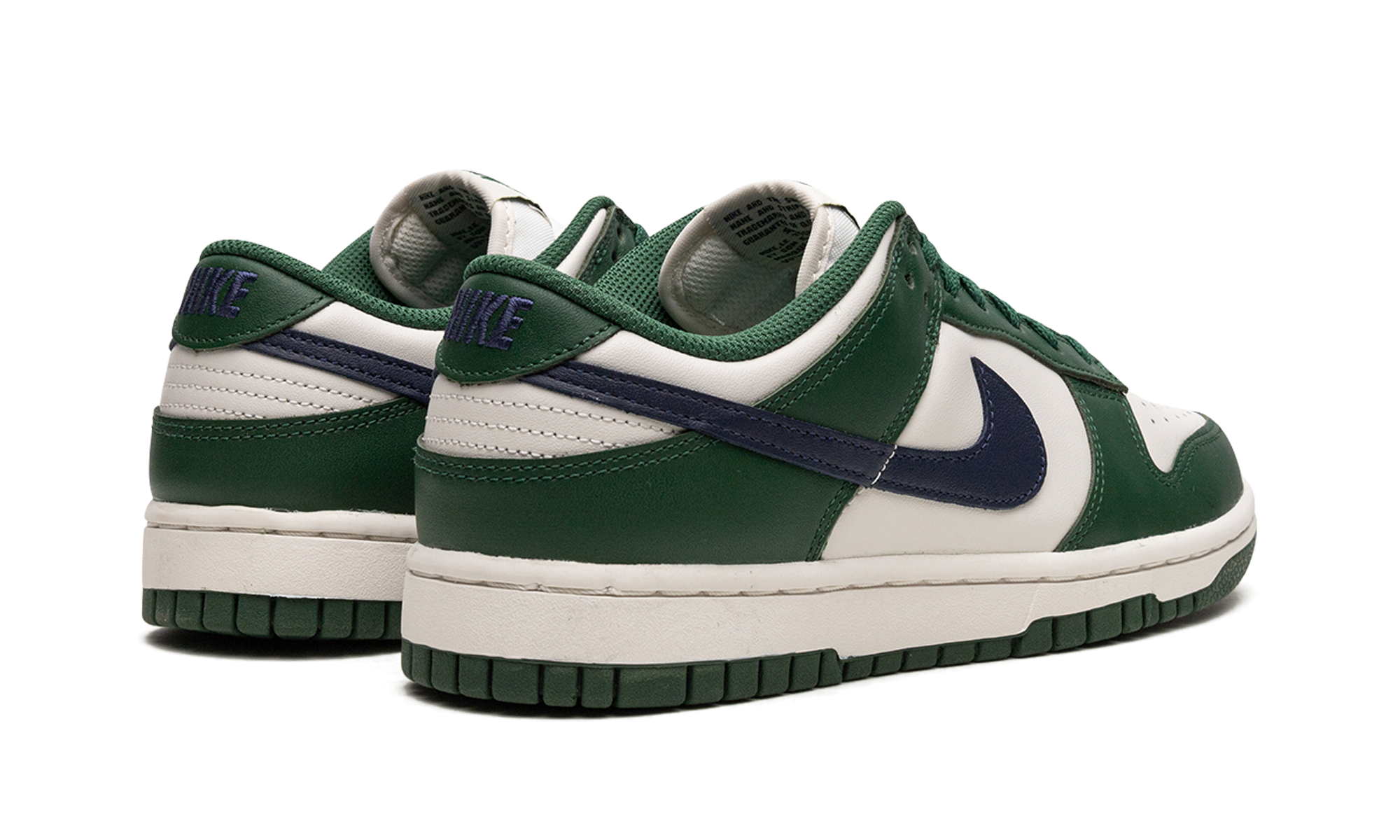 nike dunk low retro gorge green midnight navy women s+DD1503-300+diagnol right behind view