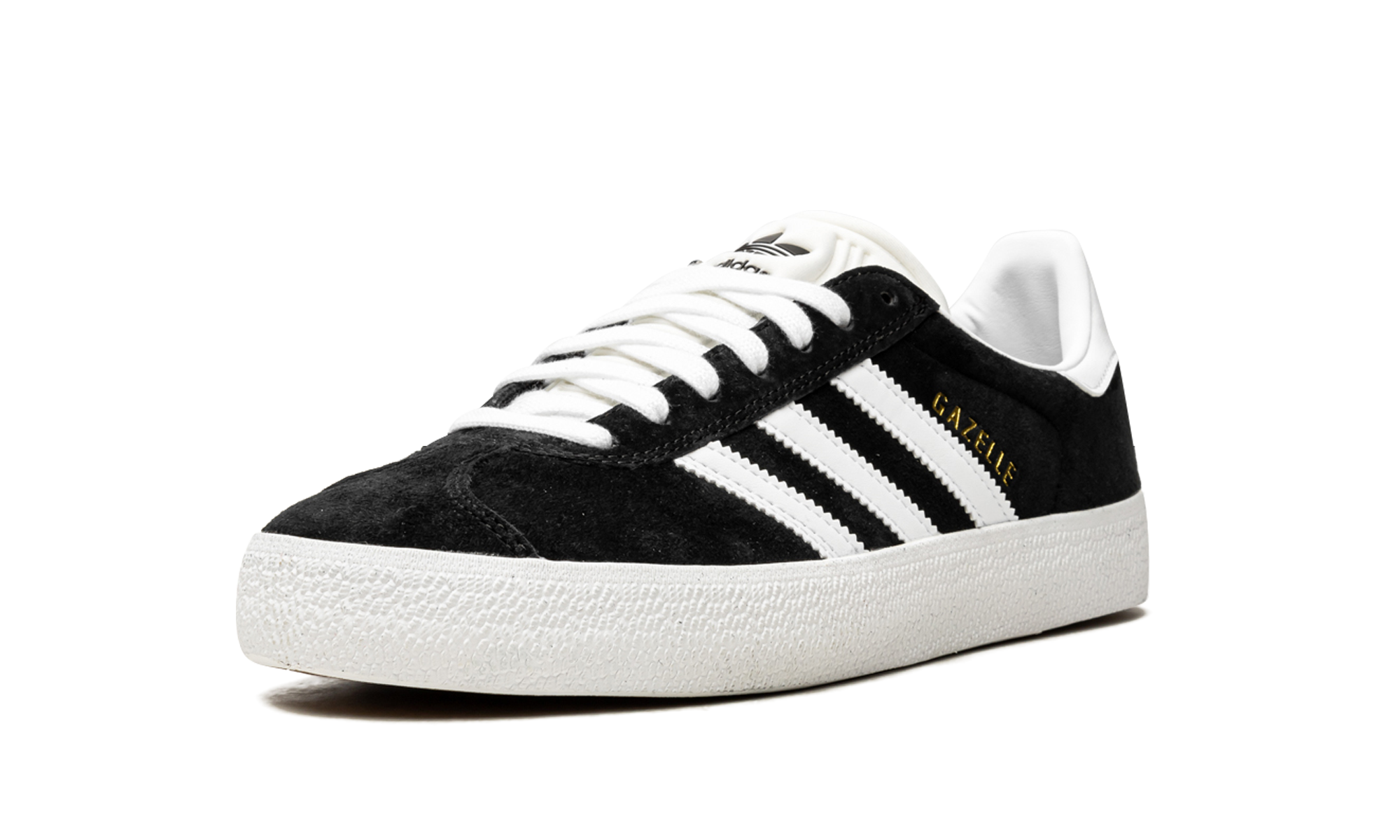 adidas gazelle adv black white gold+FX6563+left diagnol single view