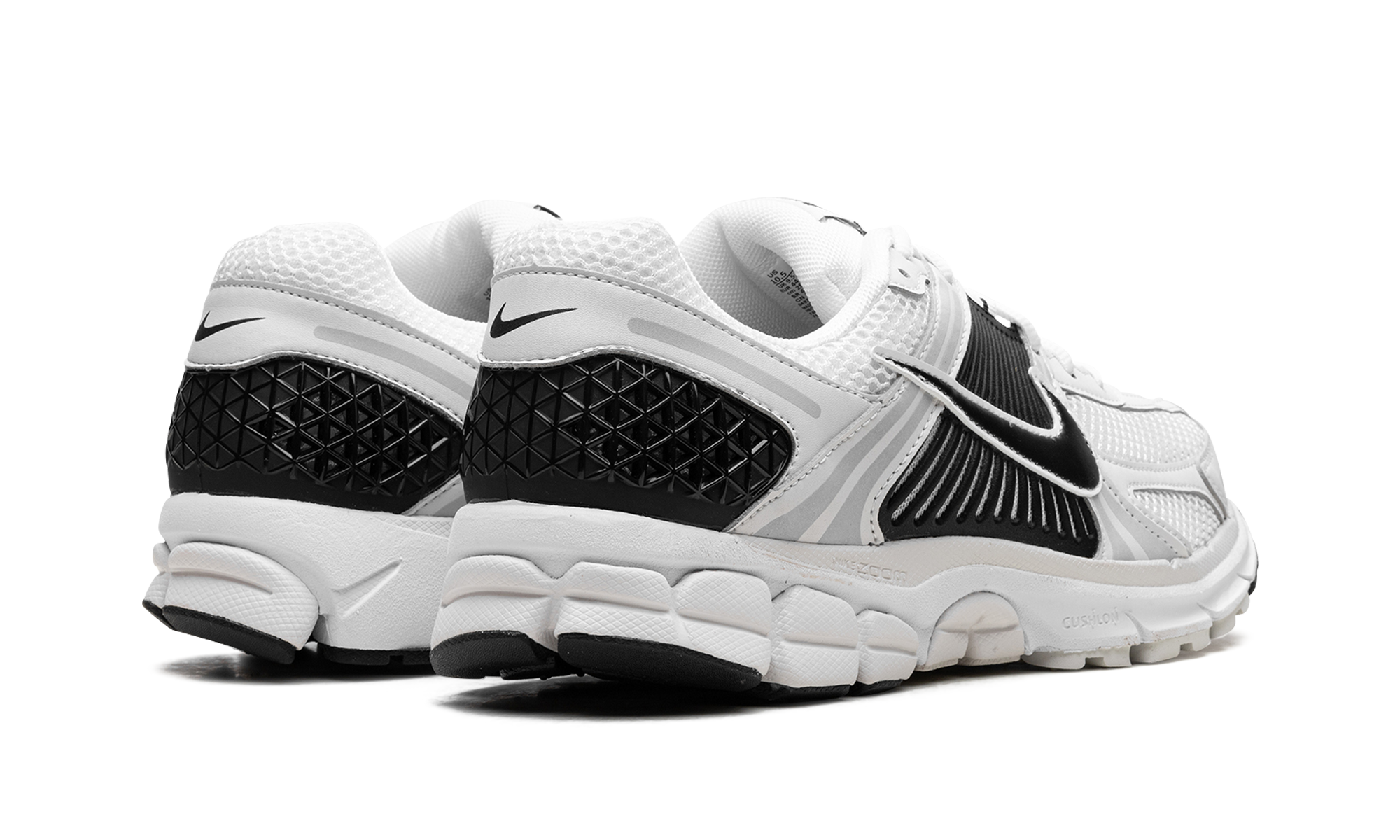 nike zoom vomero 5 white black+FB9149-101+diagnol right behind view