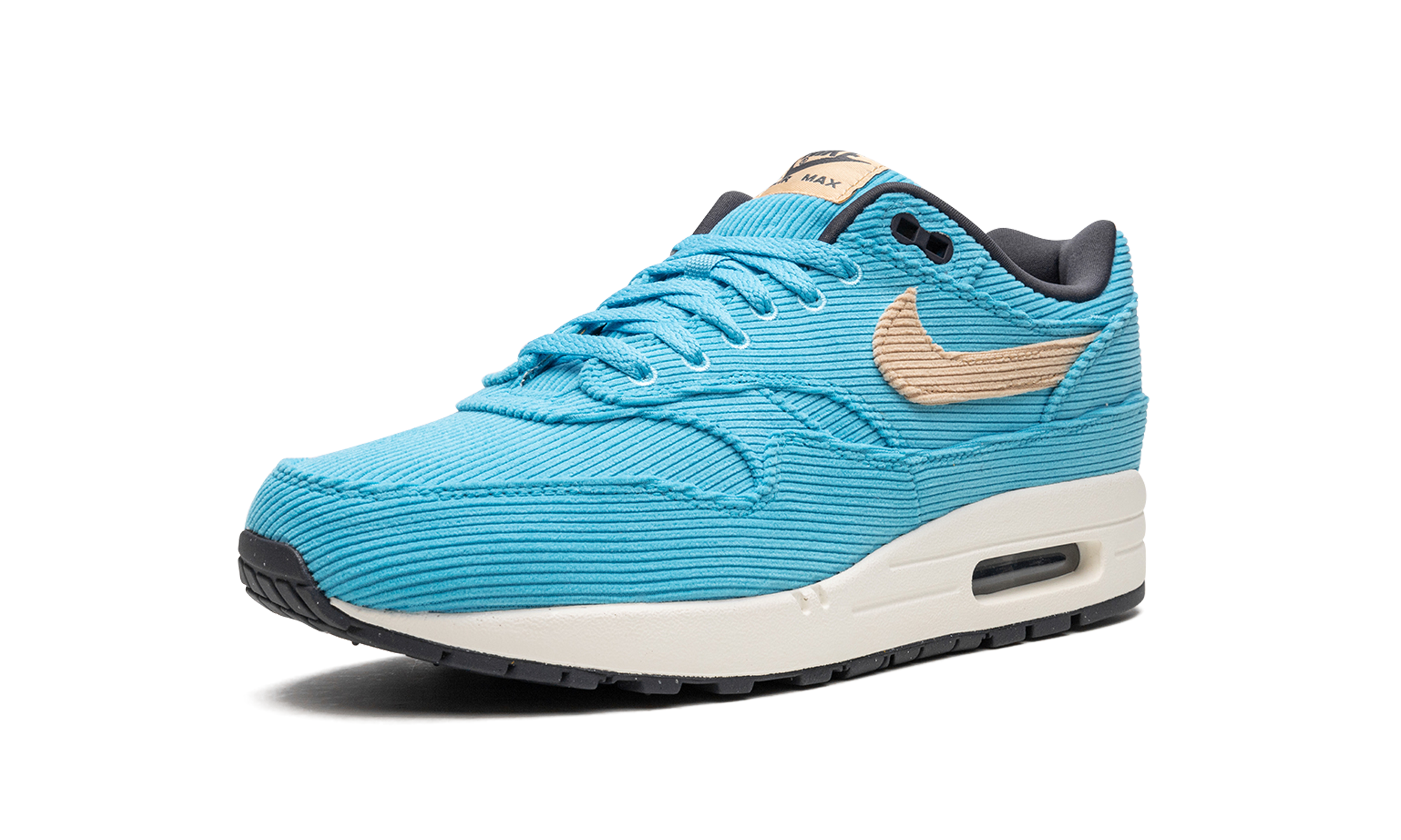 nike air max 1 corduroy baltic blue+FB8915-400+left diagnol single view