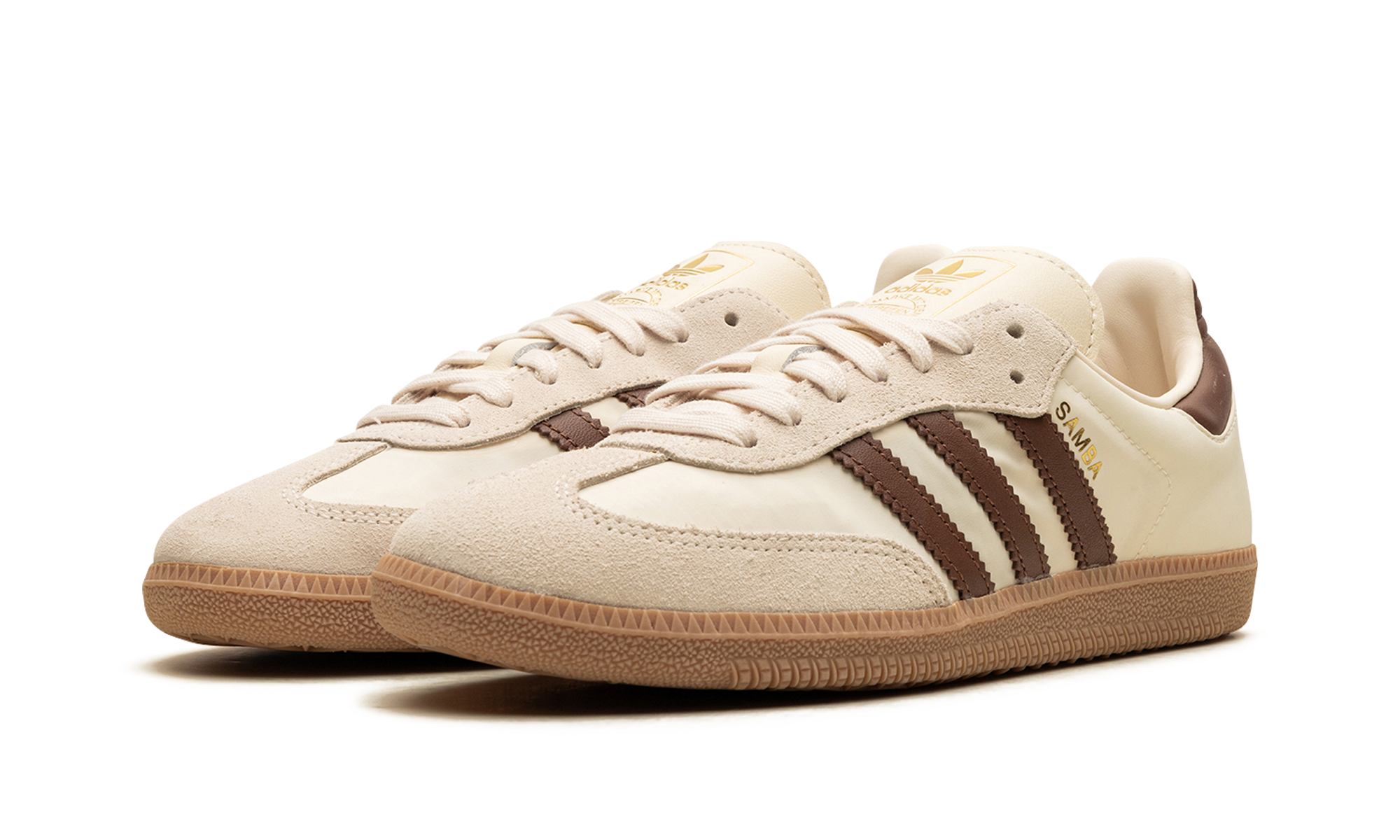 adidas samba og cream white preloved brown+ID1447+diagnol left view