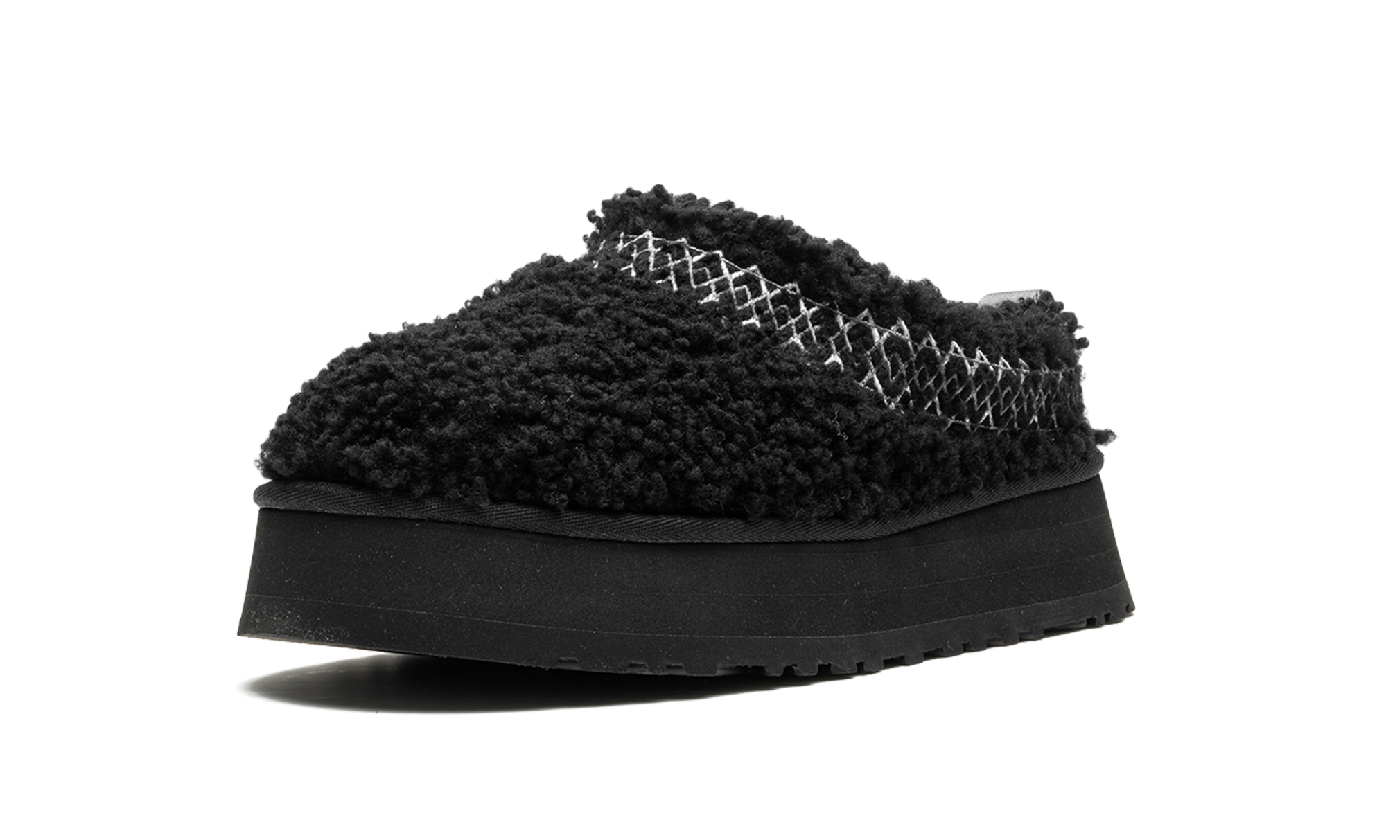ugg tazz slipper heritage braid black women s+1143976-BLK+left diagnol single view