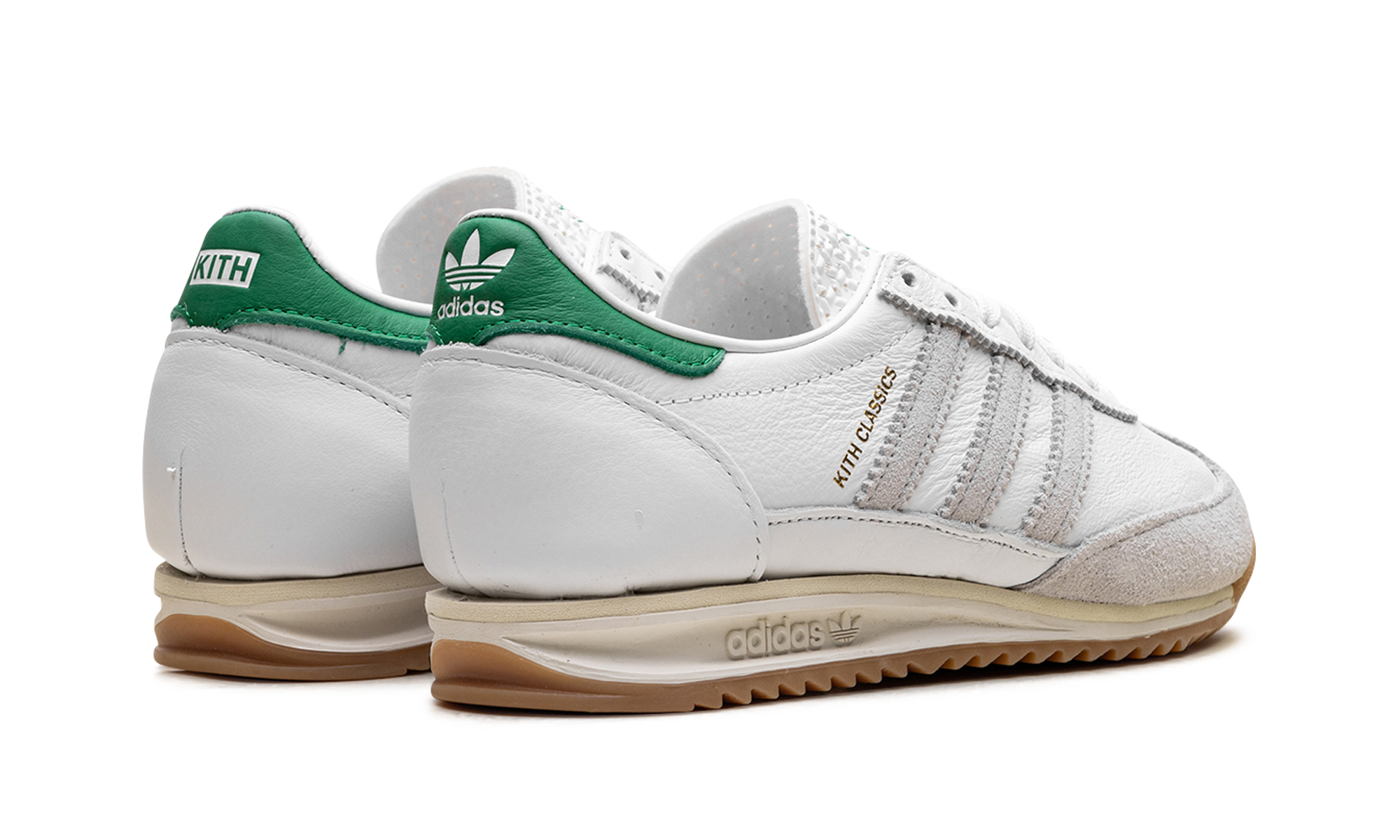 adidas sl 72 kith classics white green+JP8435+diagnol right behind view