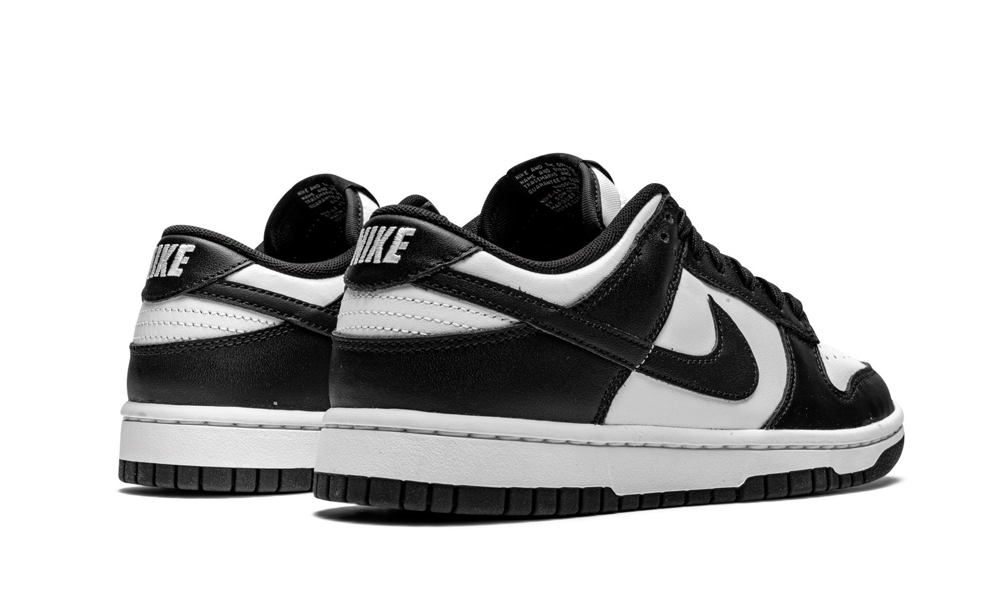 nike dunk low retro white black panda+DD1391-100+diagnol right behind view