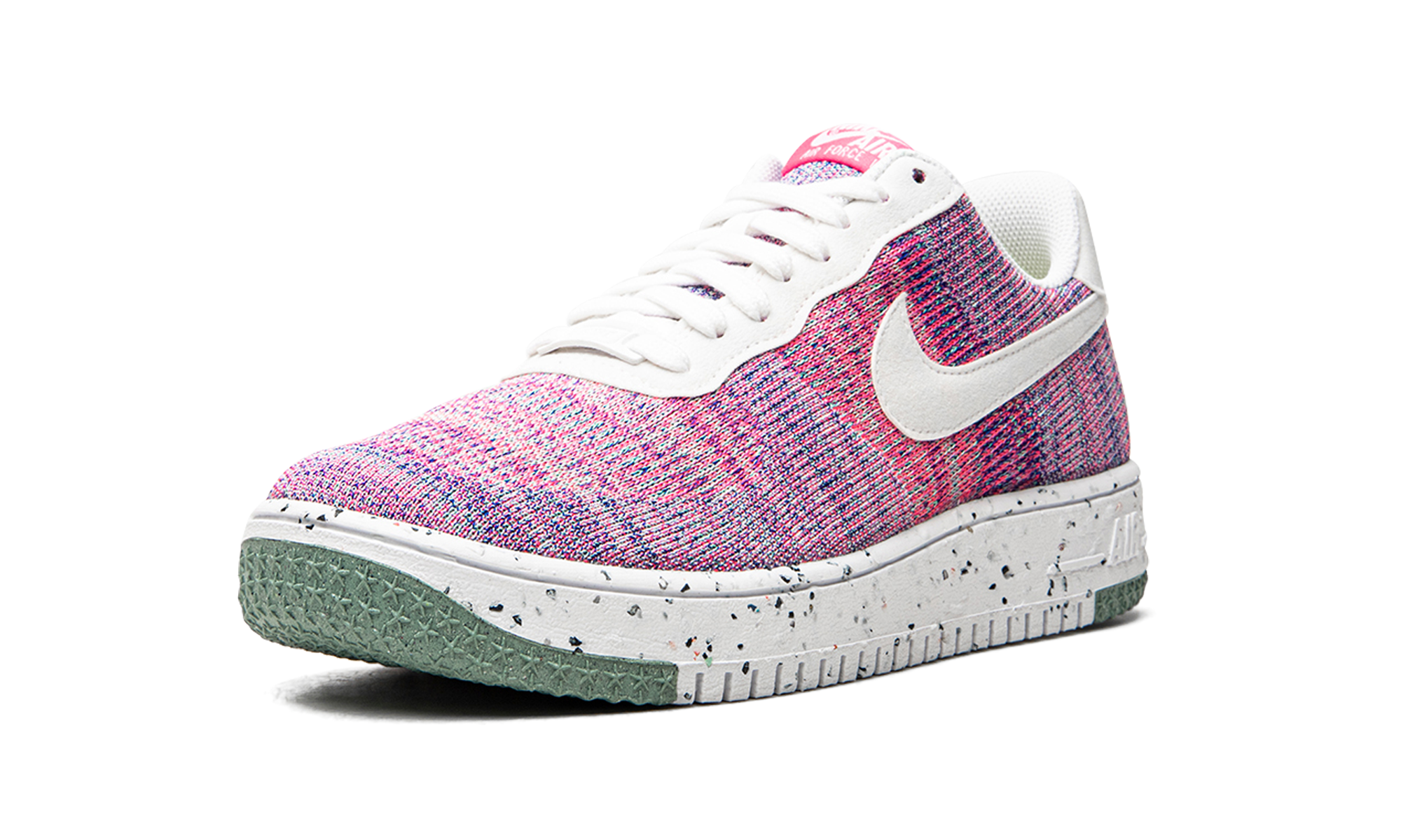 nike air force 1 low crater flyknit fuchsia glow women s+DC7273-500+left diagnol single view