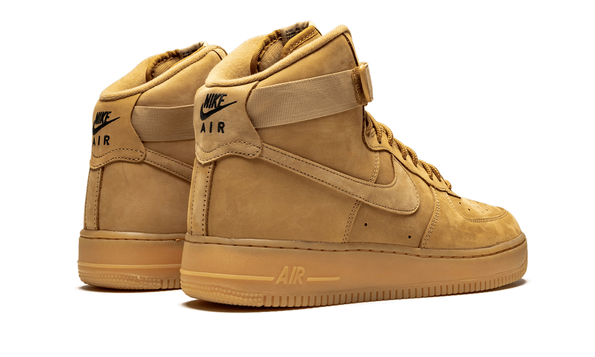 nike air force 1 high flax 2017+882096-200+diagnol right behind view