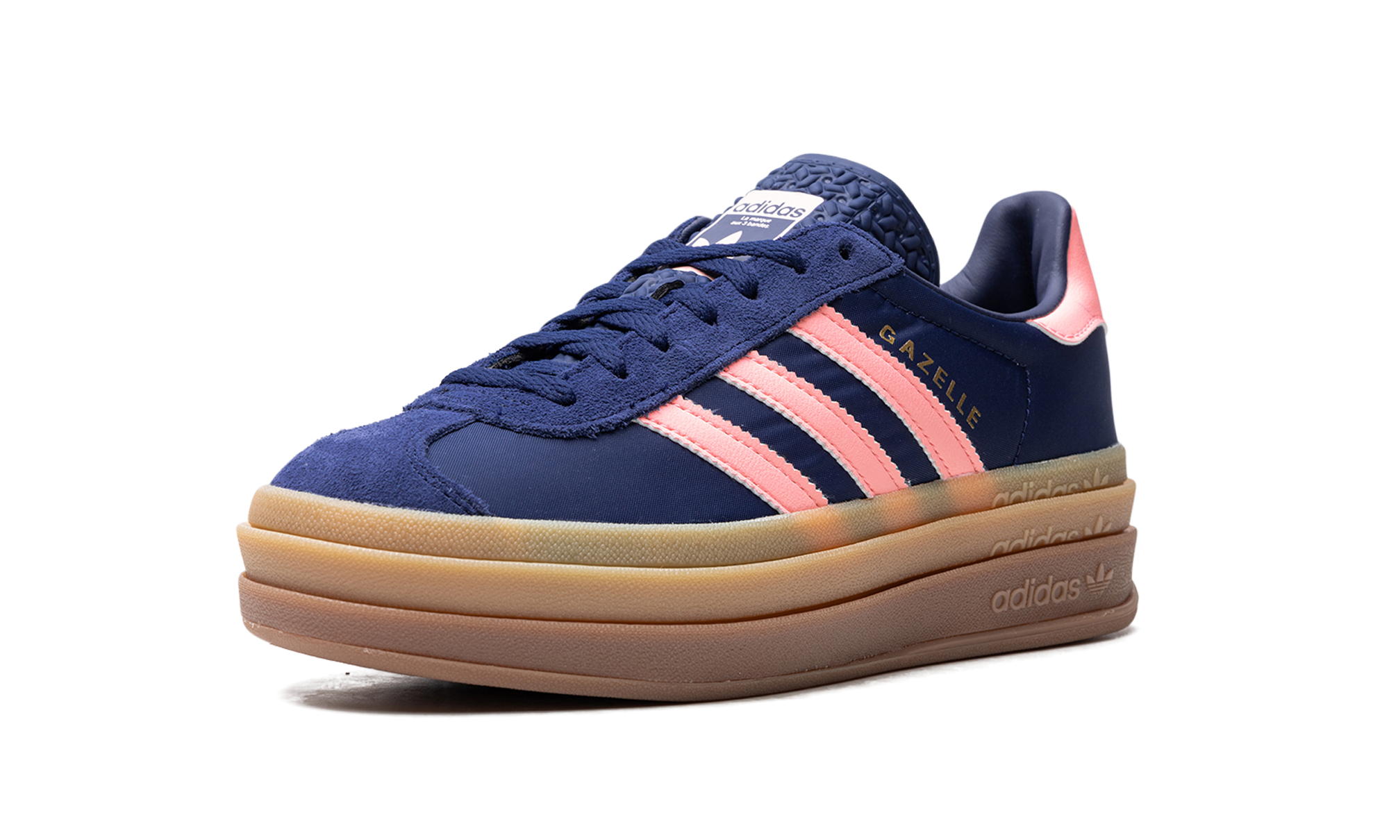 adidas gazelle bold dark blue pink spark women s+IG4390+left diagnol single view
