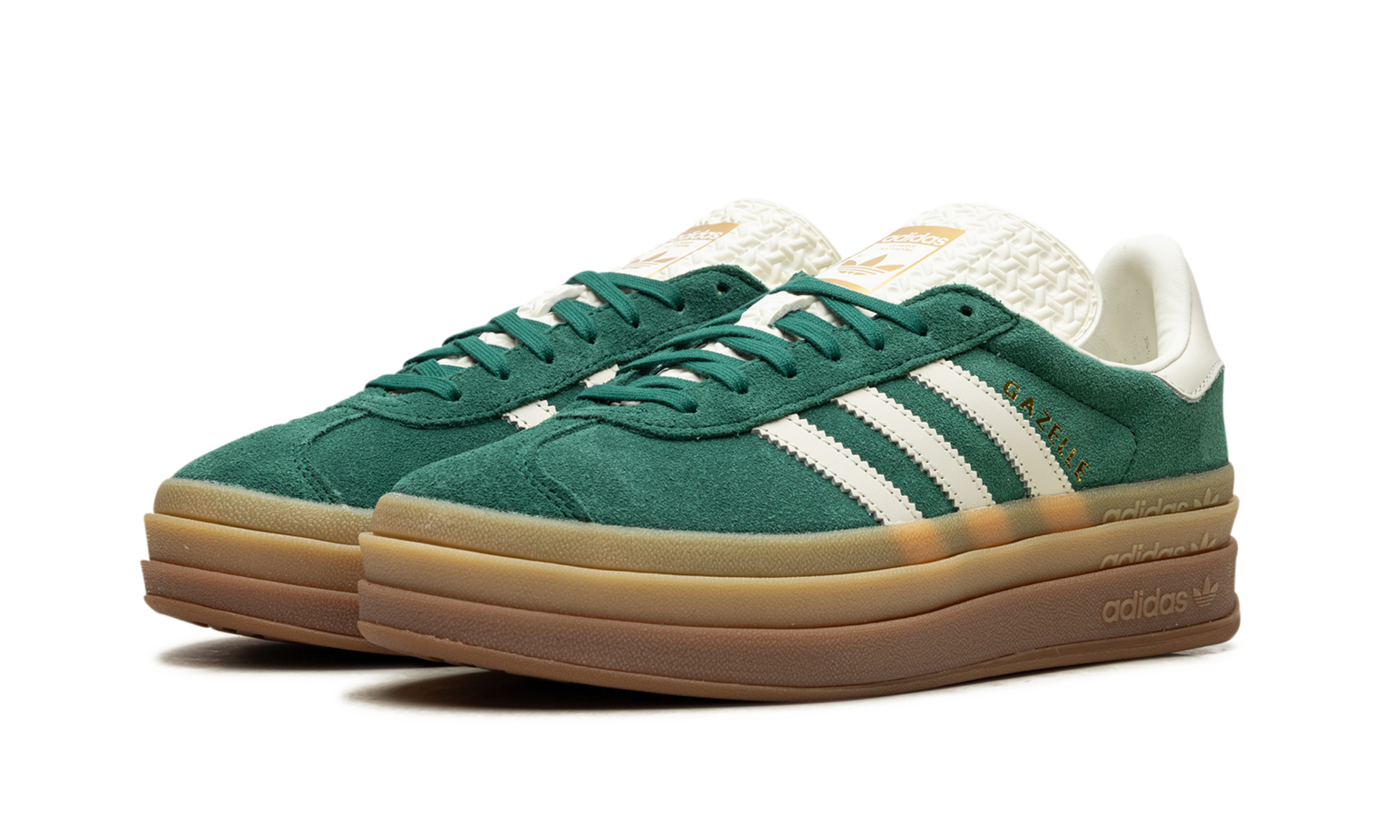 adidas gazelle bold green women s+IF7160+diagnol left view