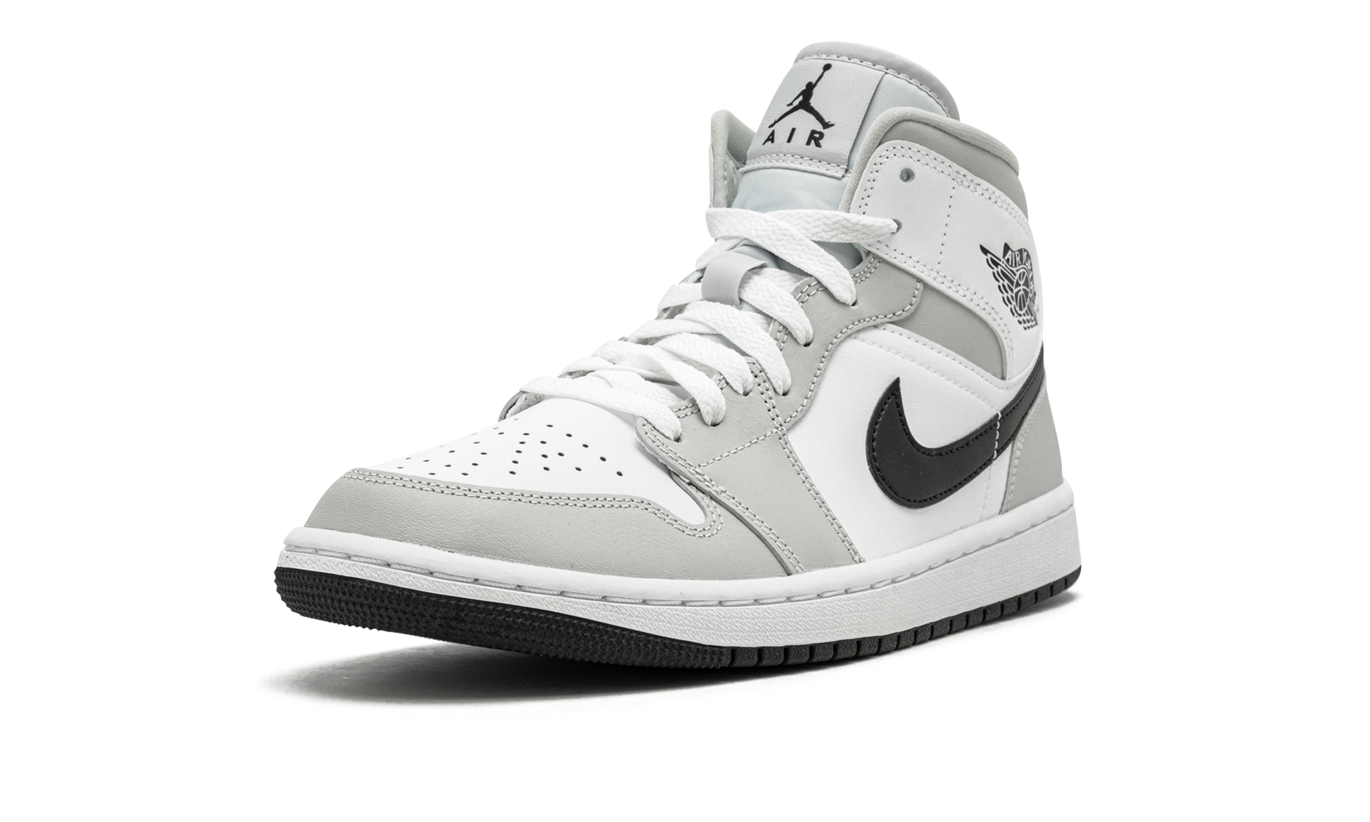 jordan 1 mid light smoke grey women s+BQ6472-015+left diagnol single view