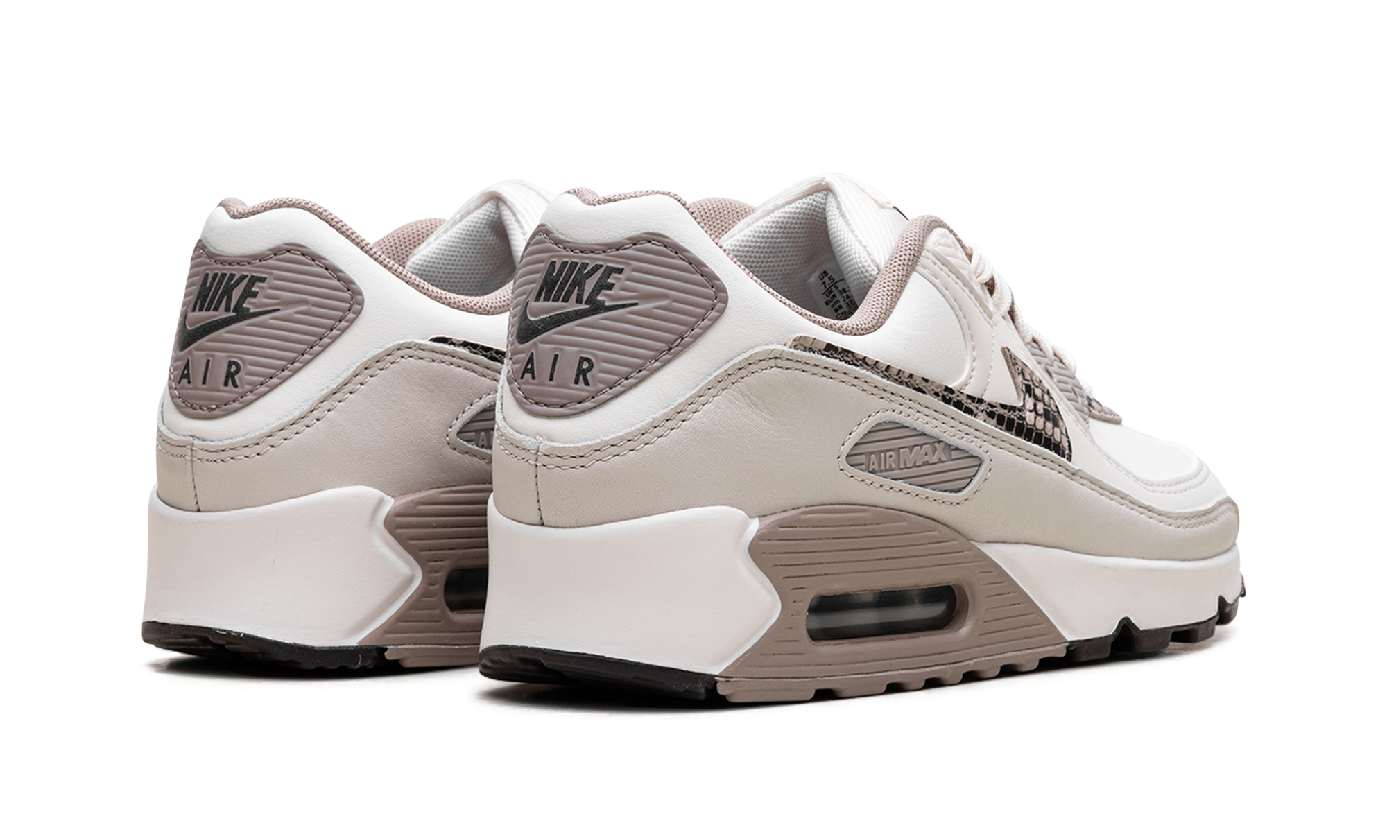 nike air max 90 light pink snakeskin women s+HV4915-100+diagnol right behind view