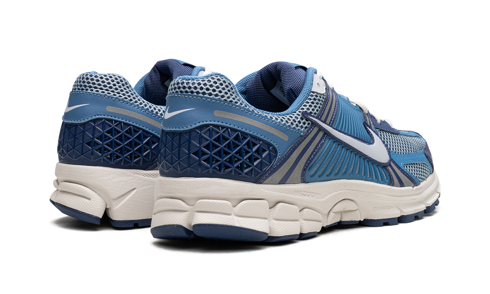 nike zoom vomero 5 mystic navy worn blue+FB9149-400+diagnol right behind view