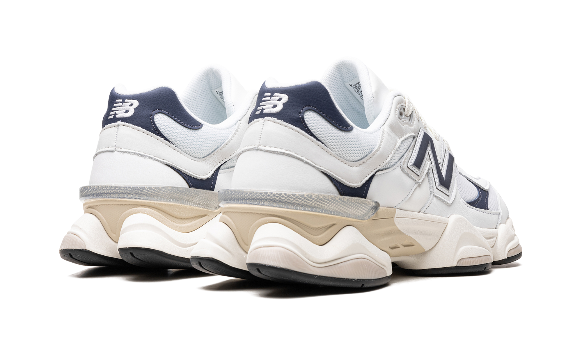new balance 9060 white navy+U9060VNB+diagnol right behind view