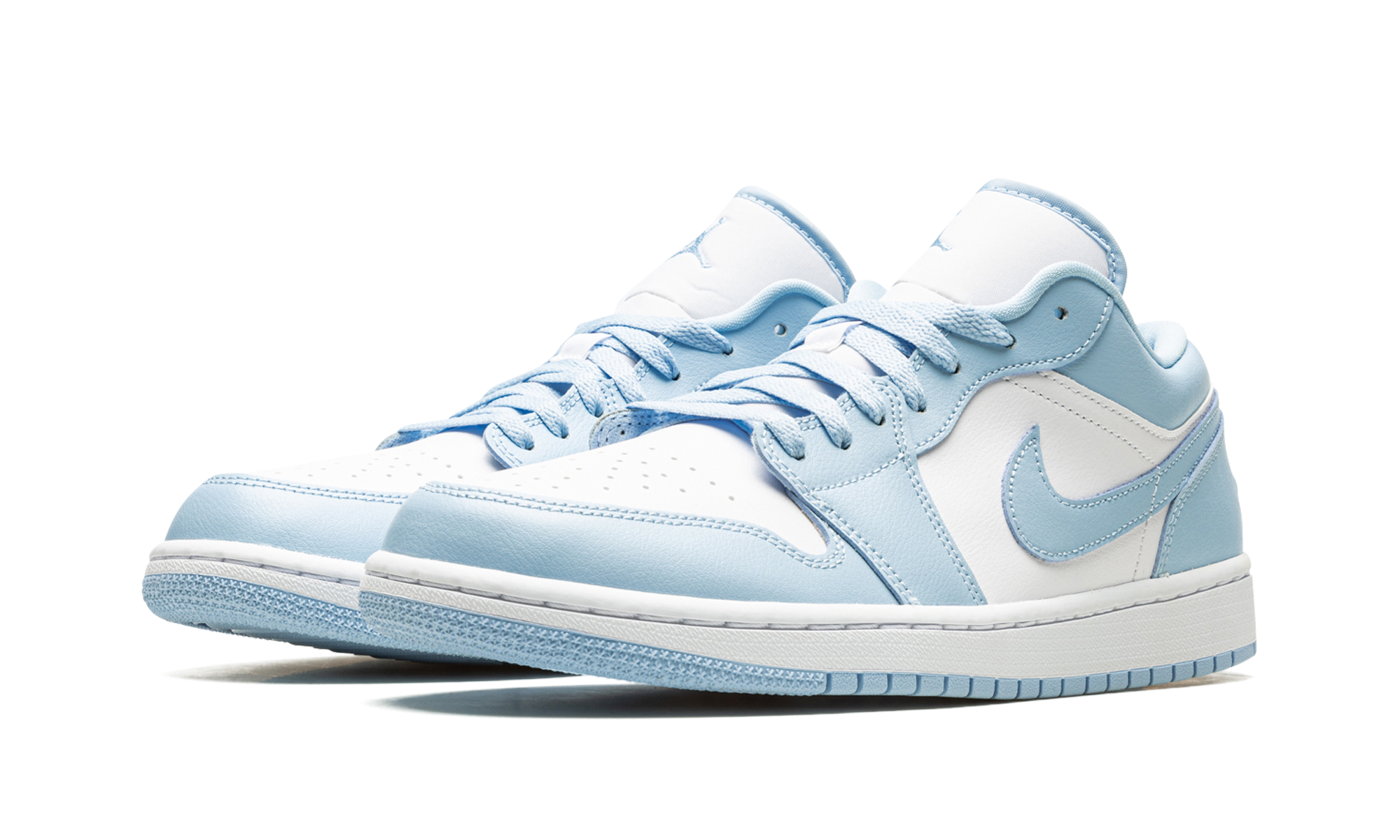 jordan 1 low white ice blue women s+DC0774-141+diagnol left view