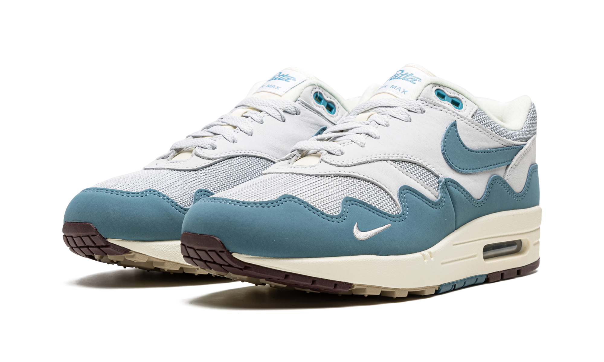 nike air max 1 patta waves noise aqua with bracelet+DH1348-004+diagnol left view