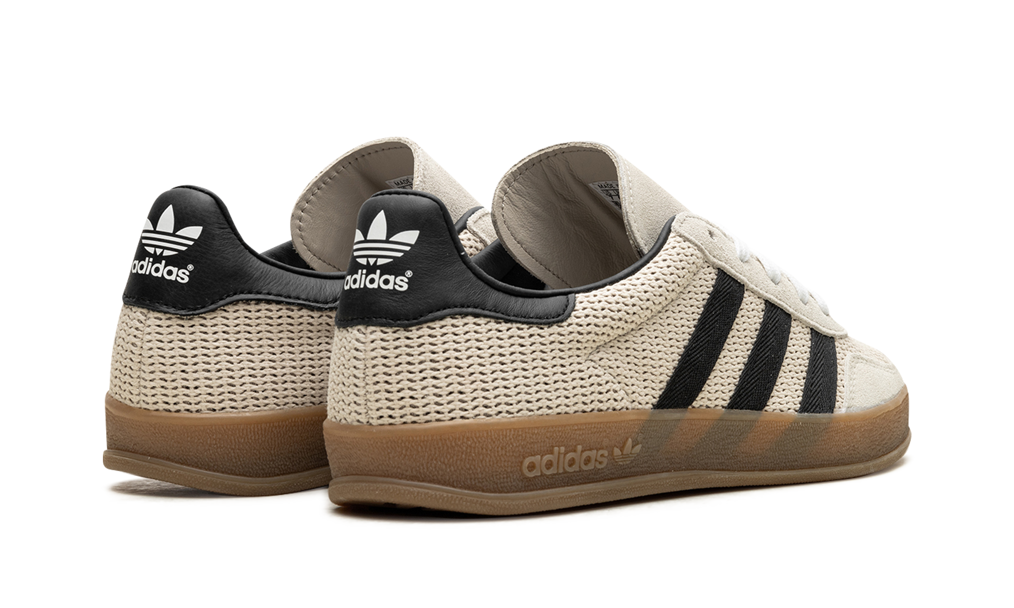 adidas gazelle indoor aluminum core black+IH4769+diagnol right behind view