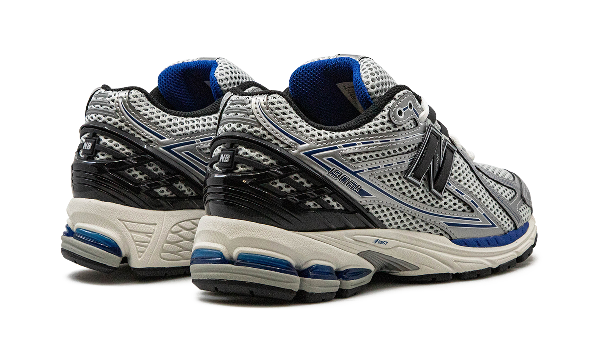 new balance 1906r metallic silver blue+M1906RCD+diagnol right behind view