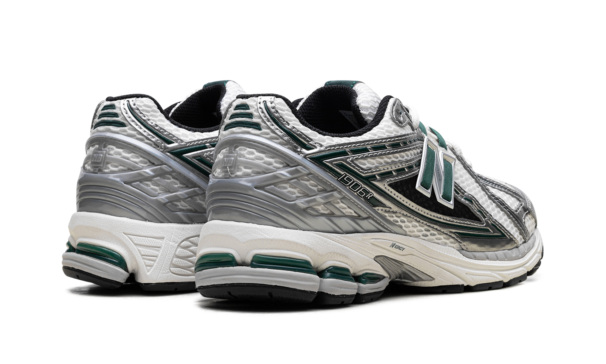new balance 1906r silver metallic nightwatch green+M1906REU+diagnol right behind view