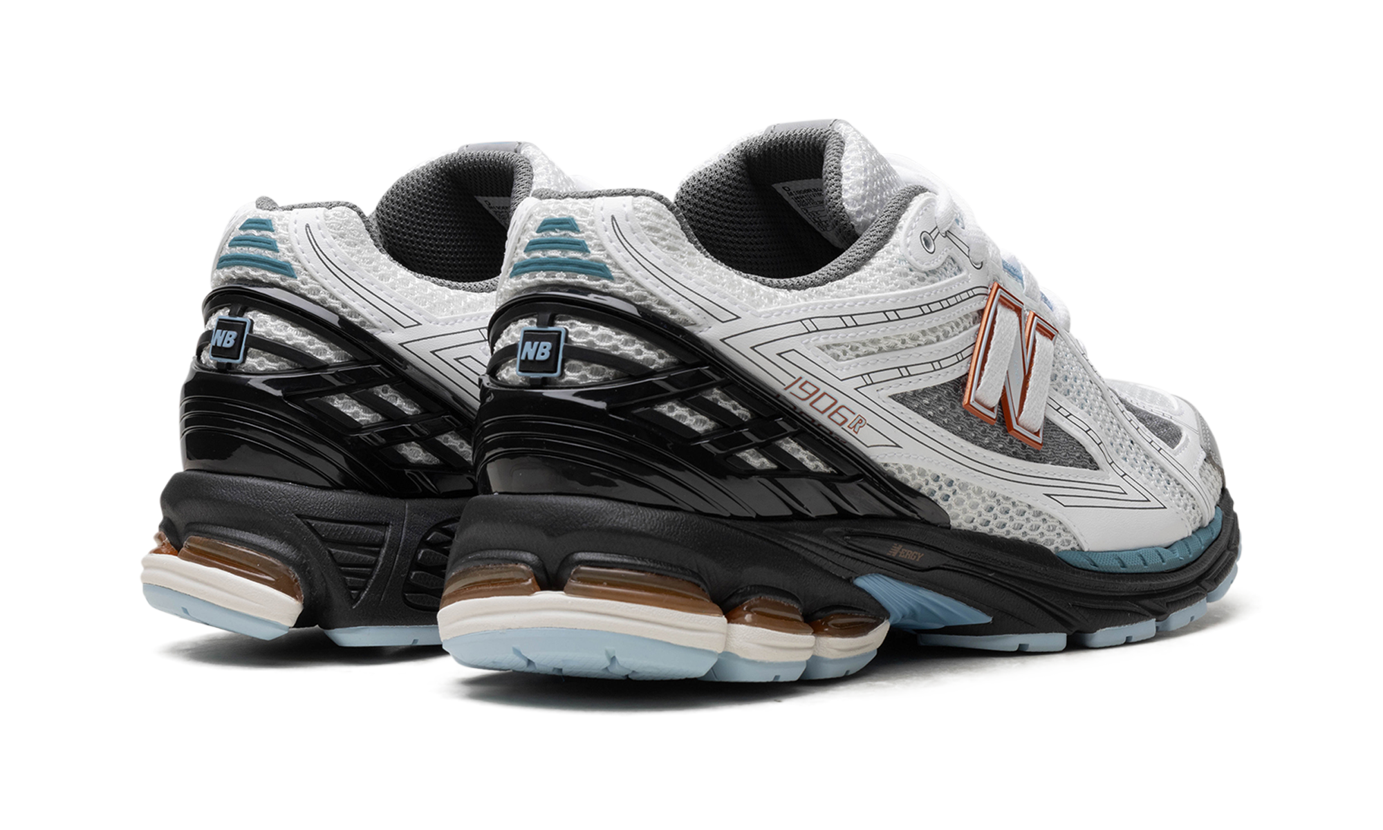 new balance 1906r white black copper+M1906RBO+diagnol right behind view