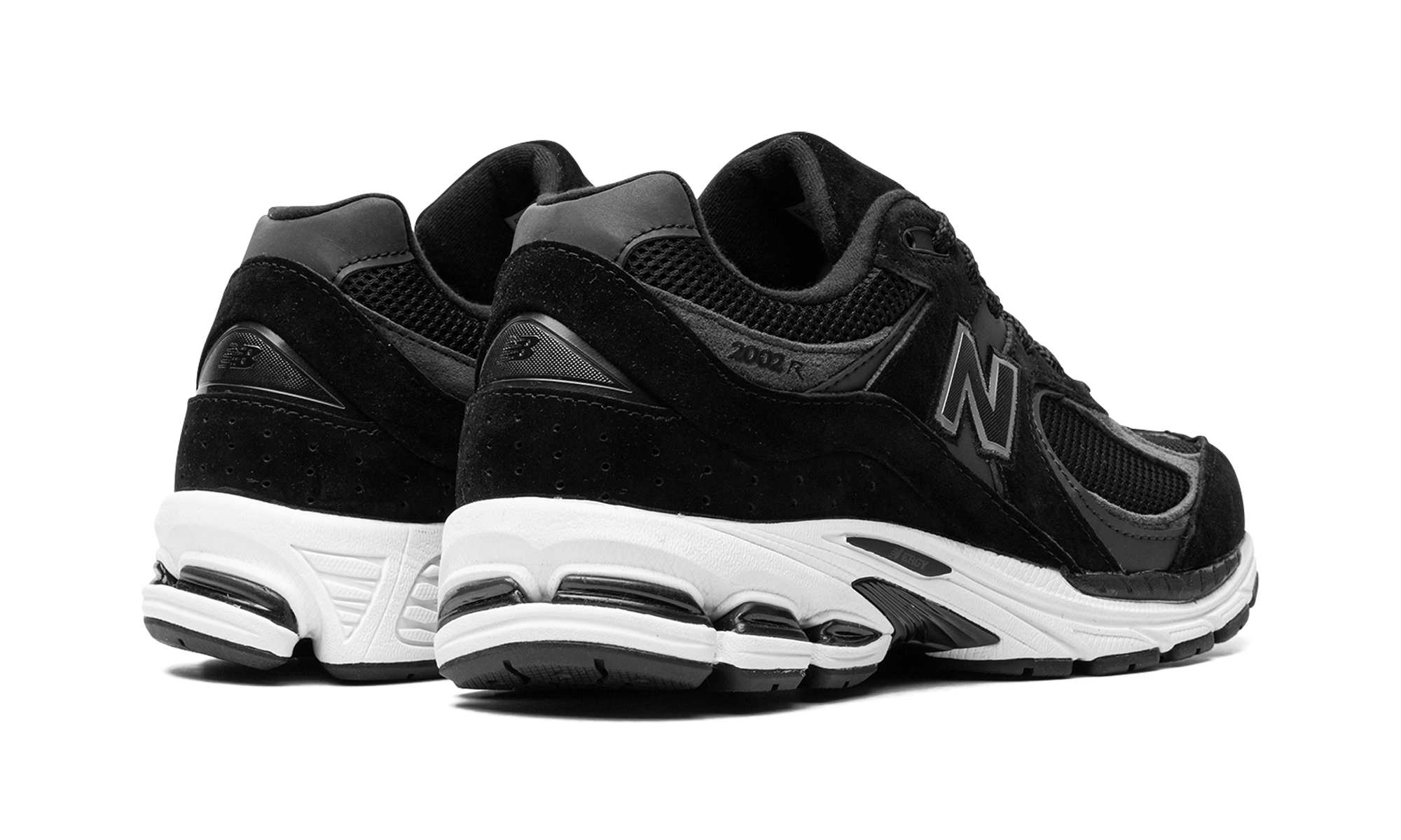 new balance 2002r black gunmetal+M2002RBK+diagnol right behind view
