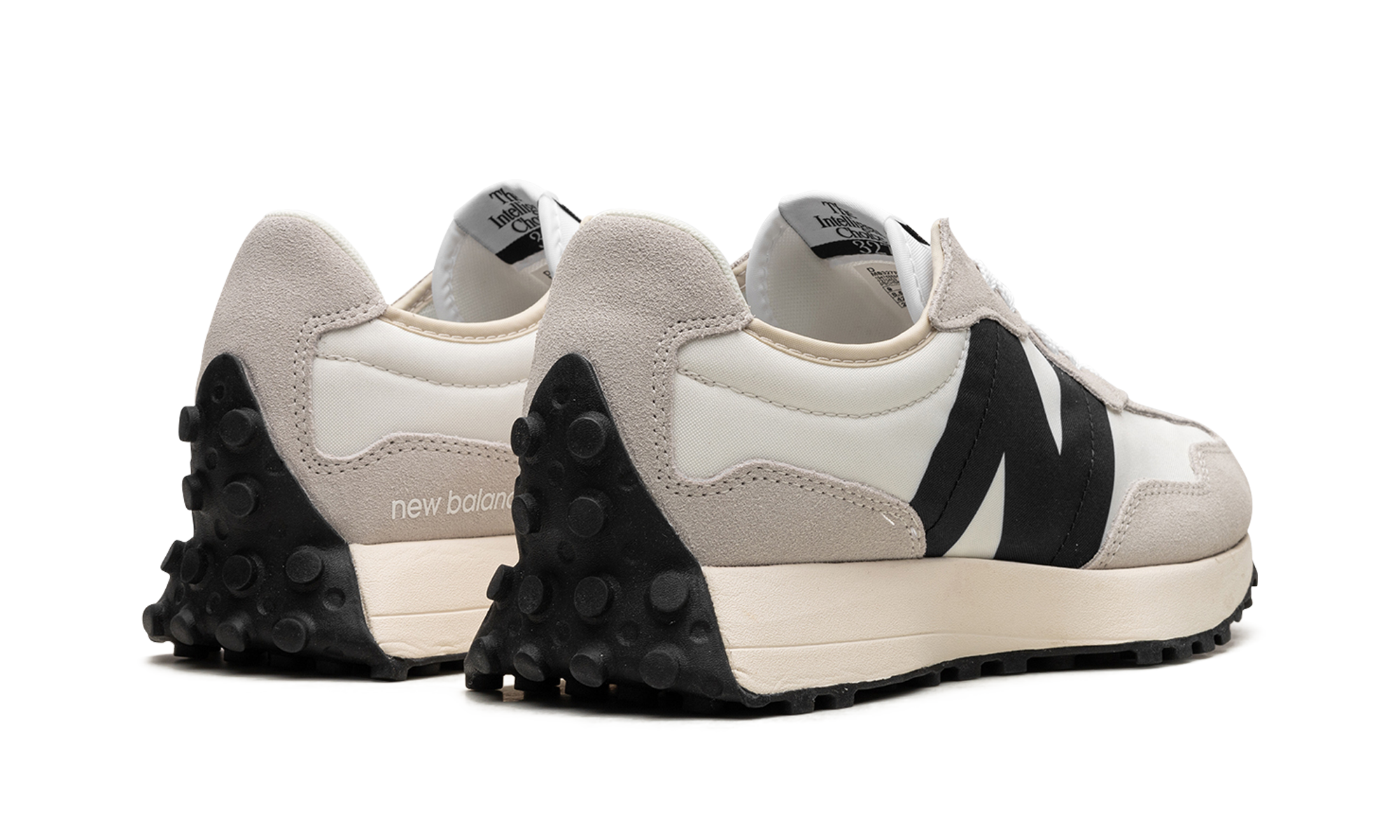 new balance 327 sea salt black+MS327FE+diagnol right behind view