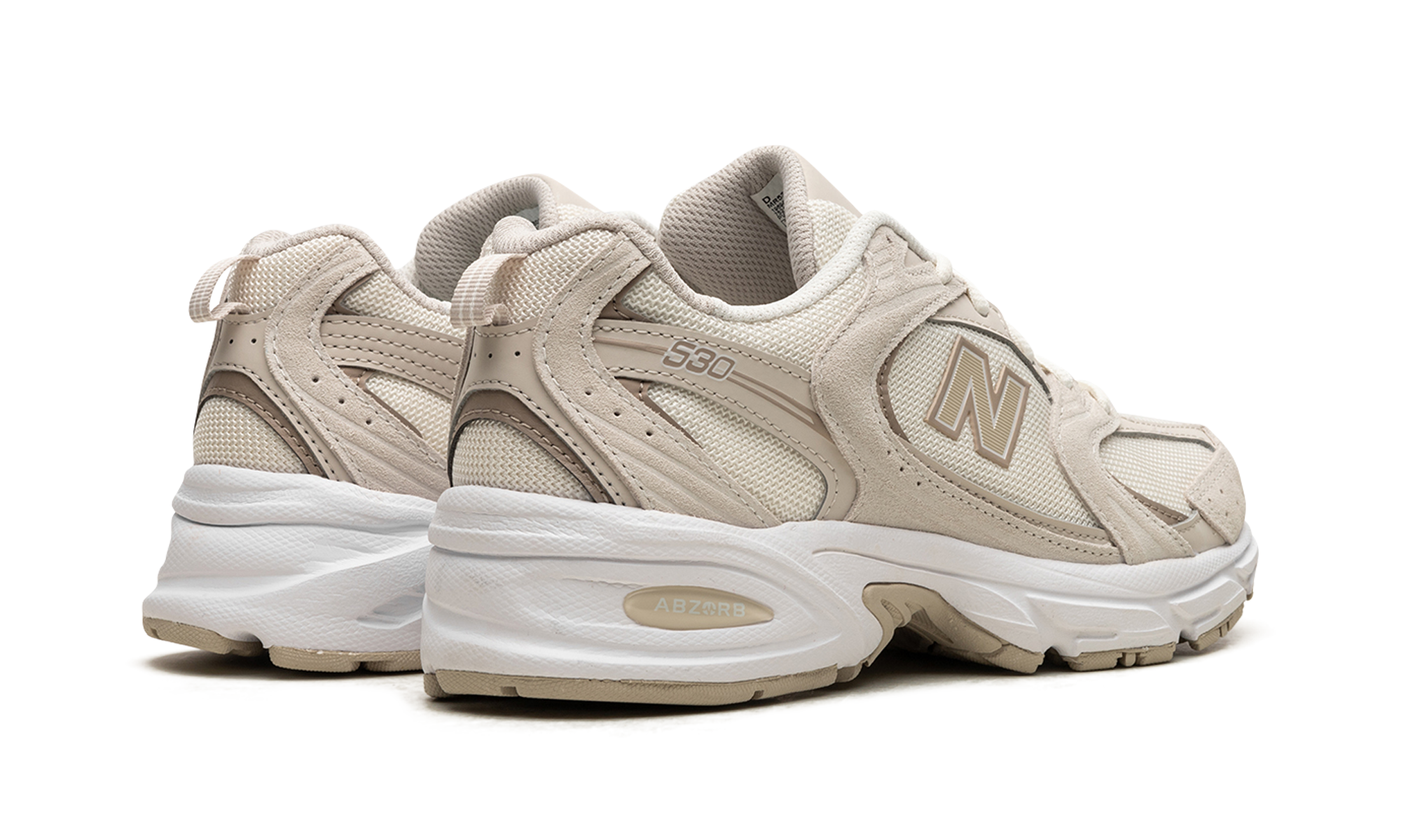 new balance 530 sea salt moonbeam+MR530OW+diagnol right behind view