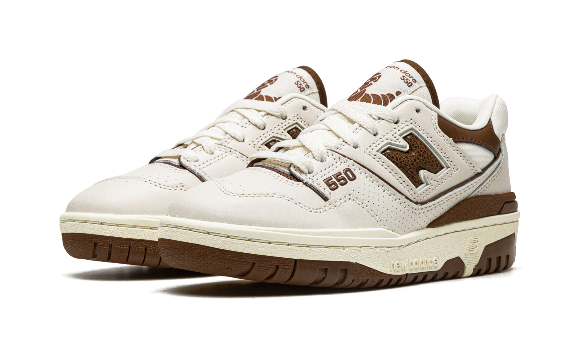 new balance 550 aime leon dore brown+BB550AB1+diagnol left view