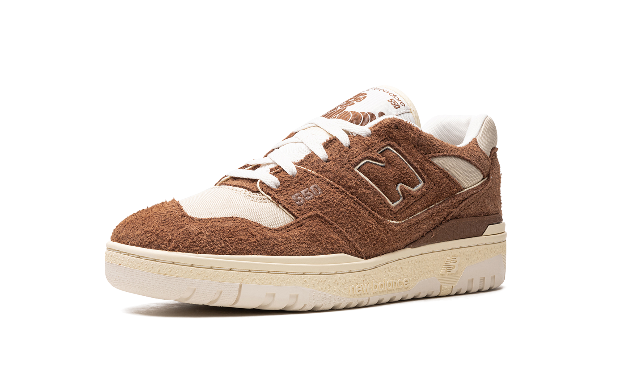 new balance 550 aime leon dore brown suede+BB550DB1+left diagnol single view