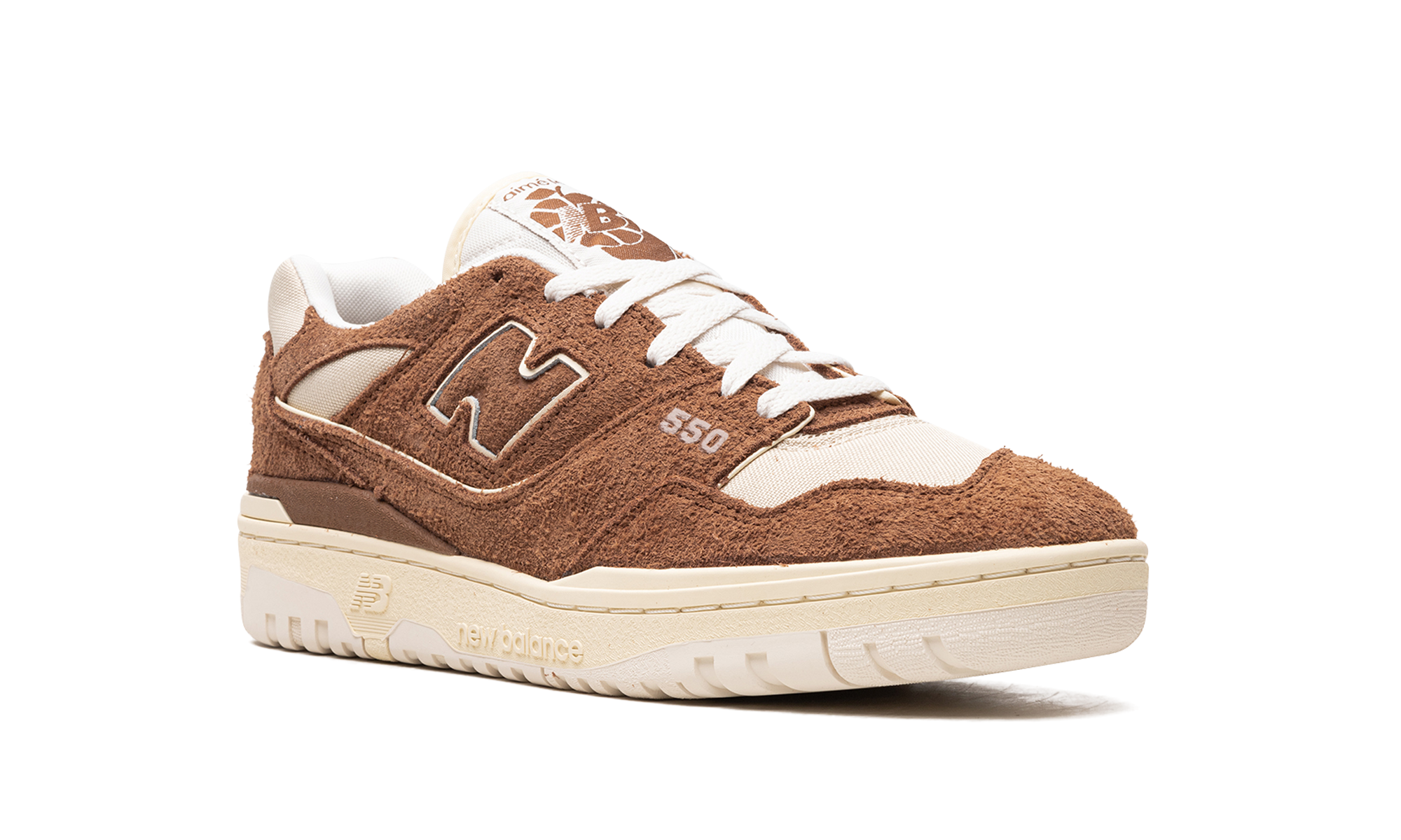new balance 550 aime leon dore brown suede+BB550DB1+diagnol right view