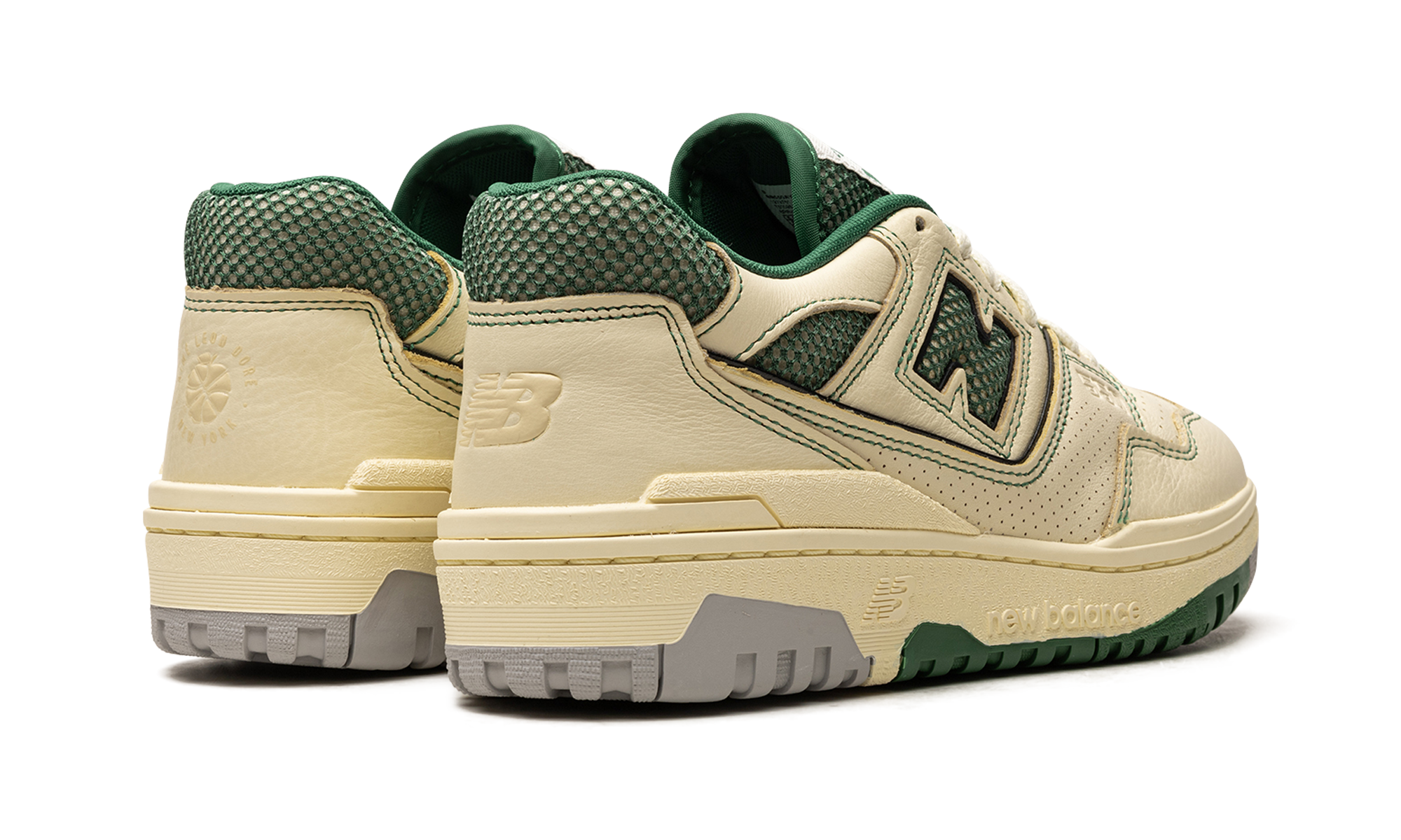 new balance 550 aime leon dore masaryk community gym green+BB550AY1+diagnol right behind view