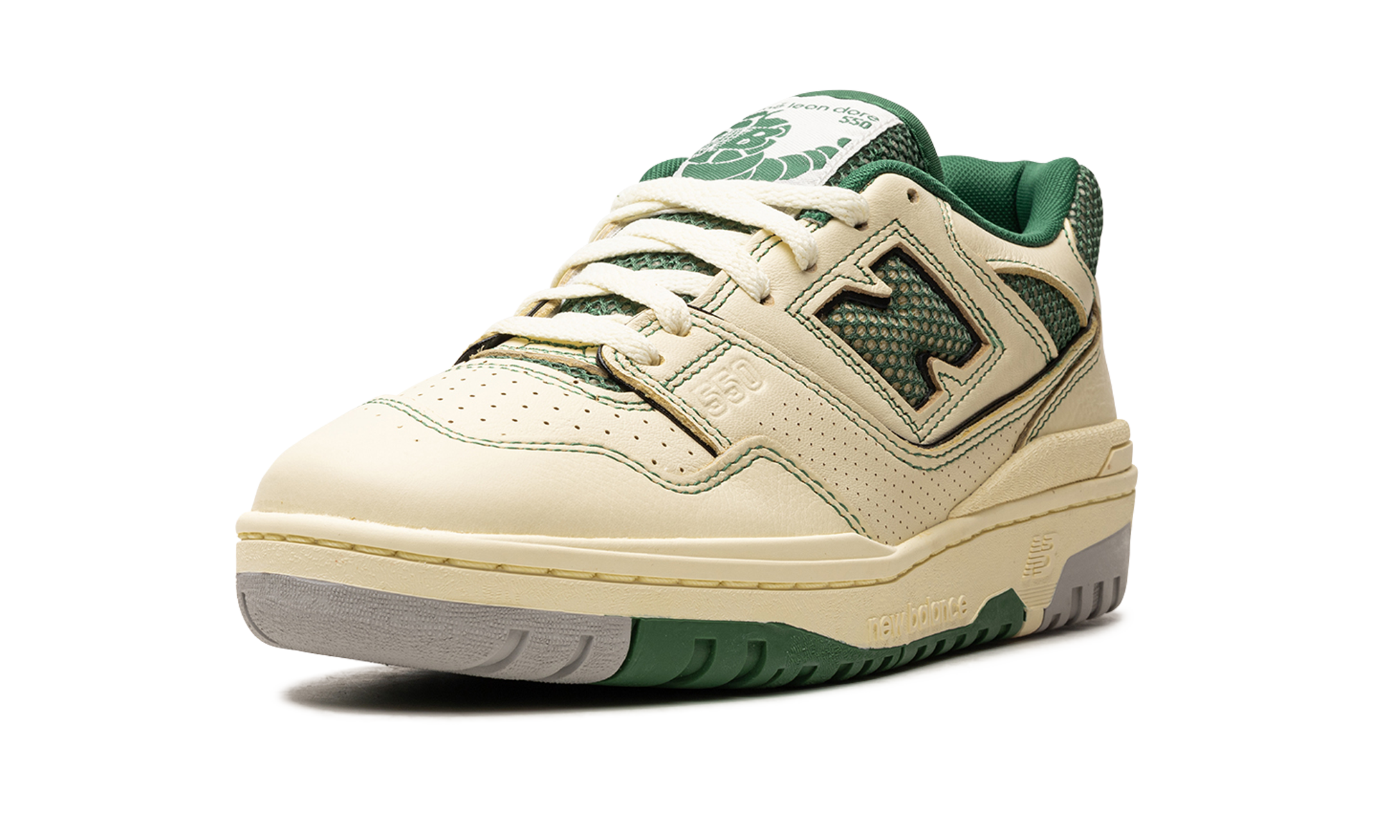 new balance 550 aime leon dore masaryk community gym green+BB550AY1+left diagnol single view