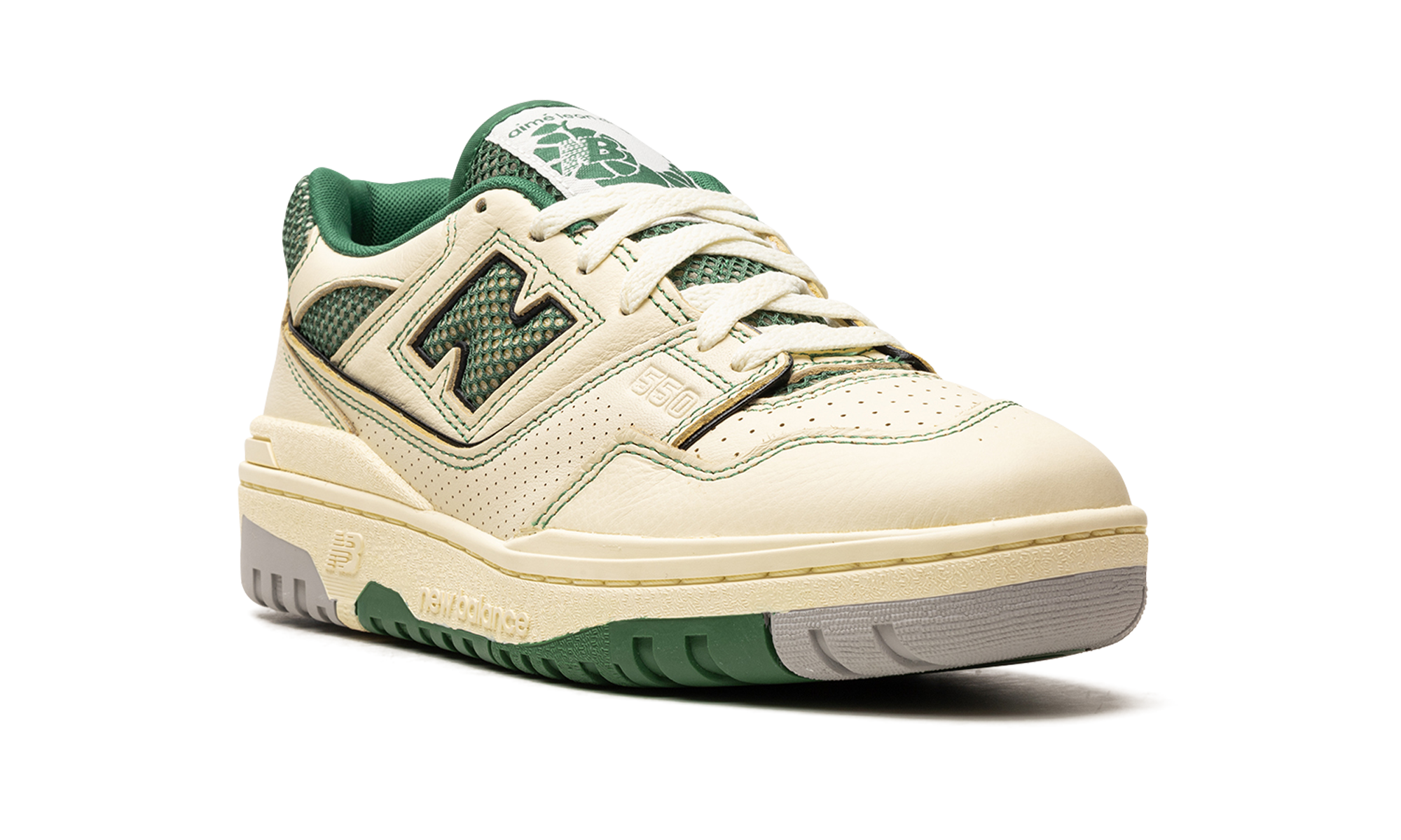 new balance 550 aime leon dore masaryk community gym green+BB550AY1+diagnol right view