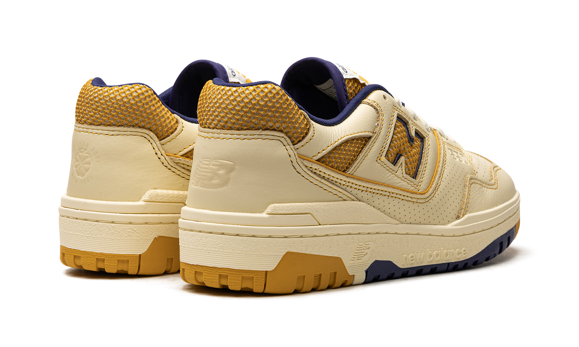 new balance 550 aime leon dore masaryk community gym yellow+BB550AX1+diagnol right behind view