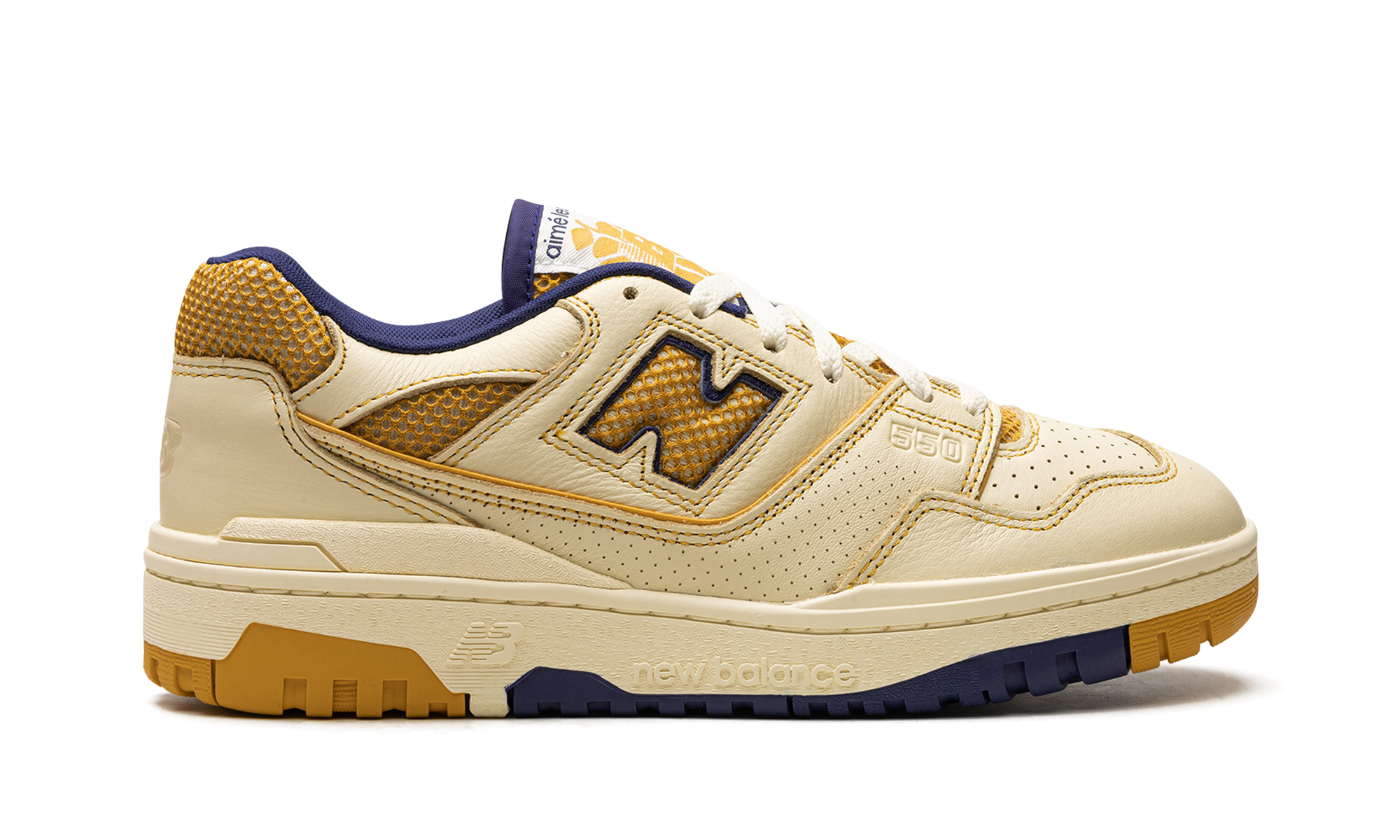 new balance 550 aime leon dore masaryk community gym yellow+BB550AX1+right view