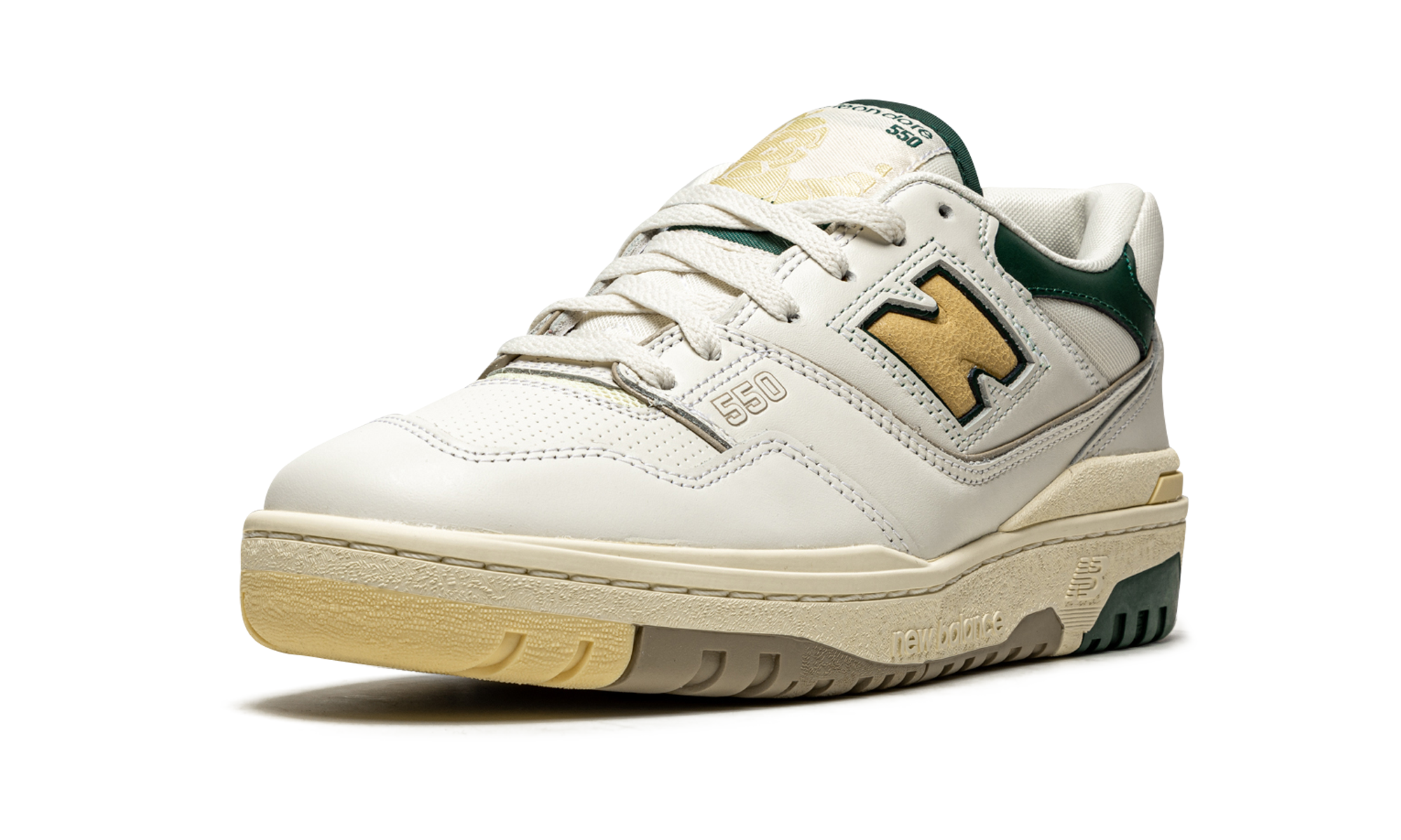 new balance 550 aime leon dore natural green+BB550A2+left diagnol single view