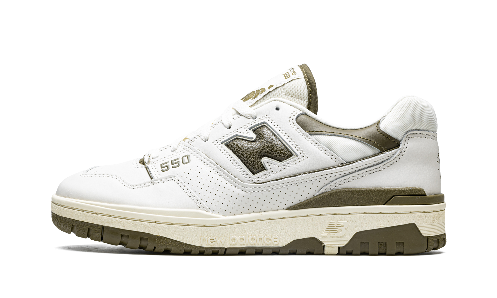 new balance 550 aime leon dore olive+BB550AD1+diagnol right view 1