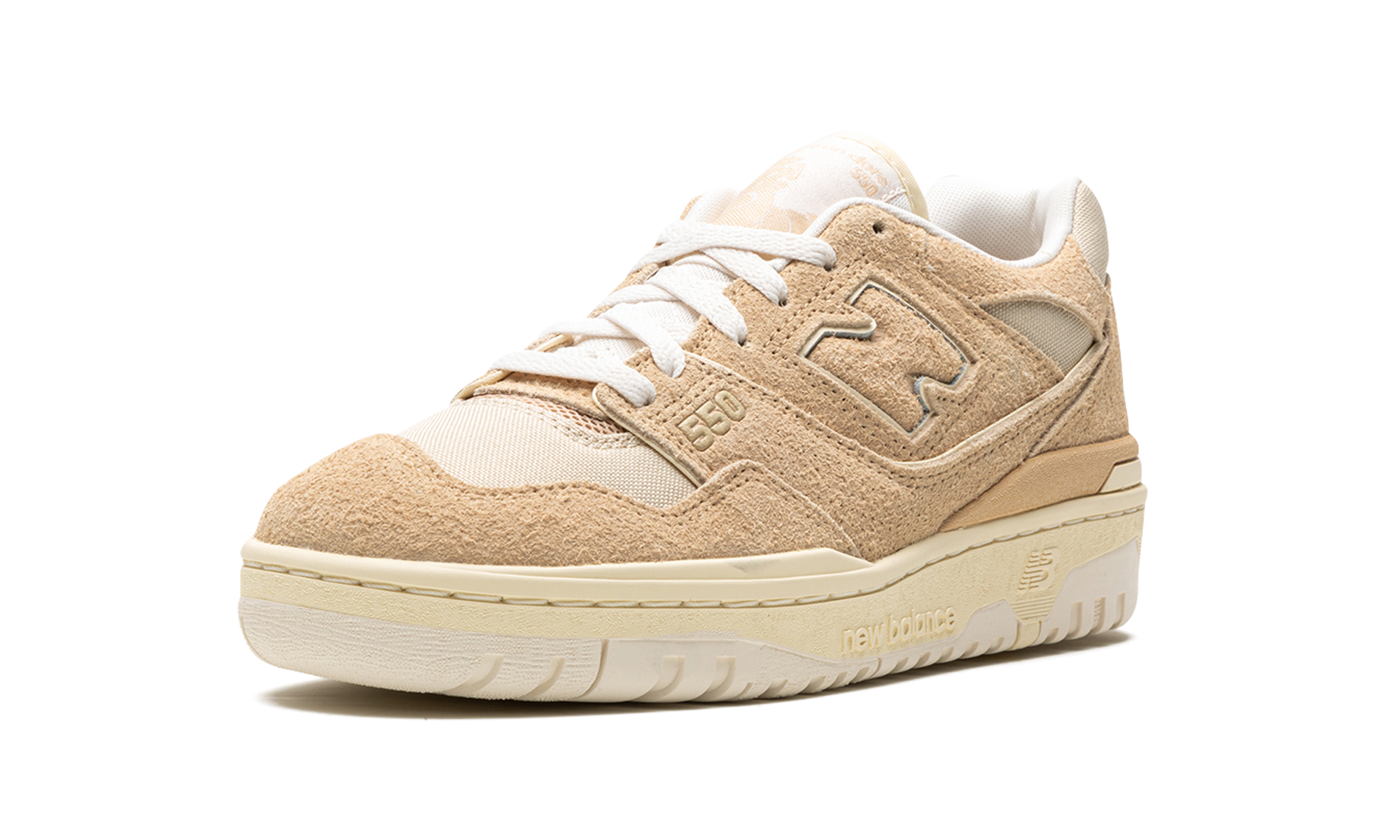 new balance 550 aime leon dore taupe suede+BB550DA1+left diagnol single view