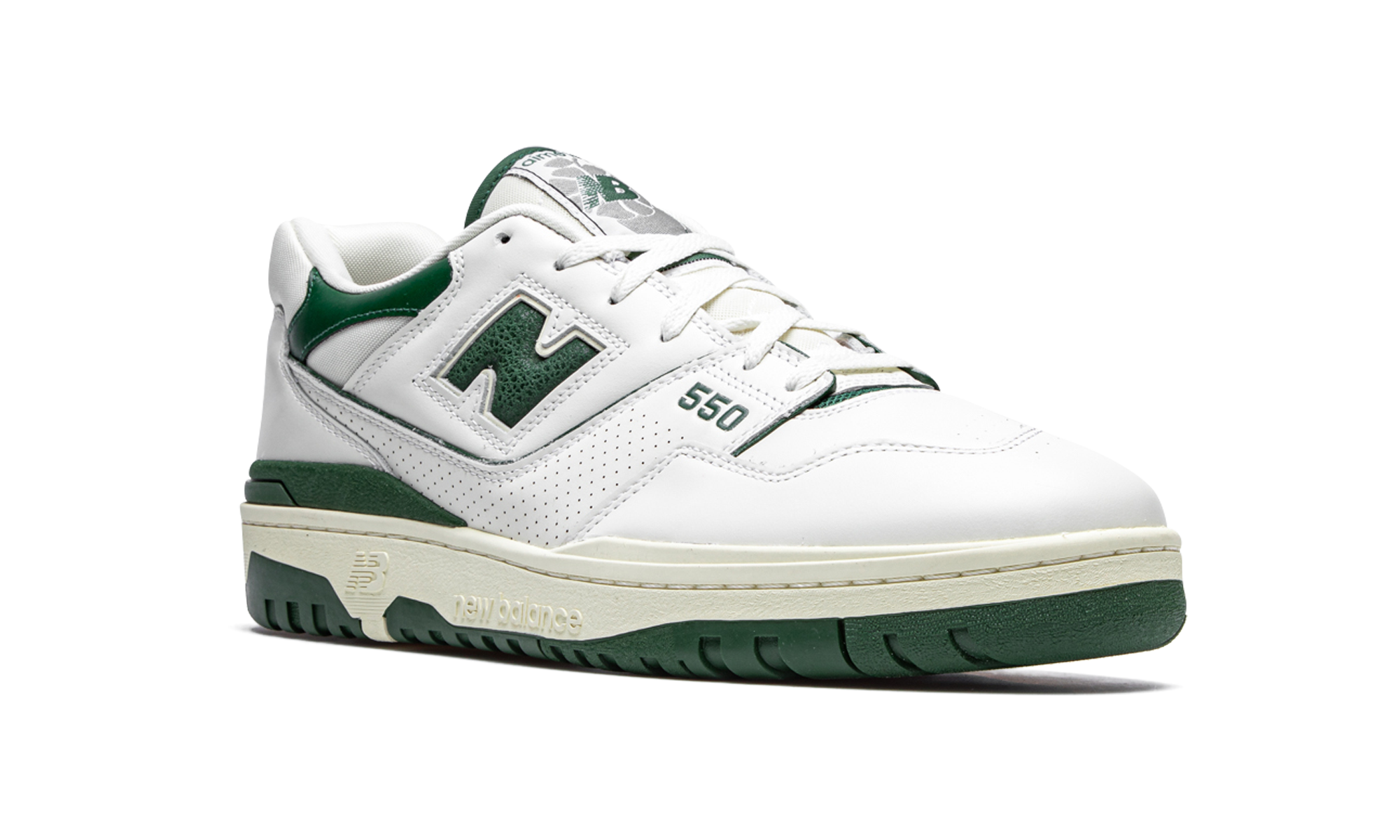 new balance 550 aime leon dore white green+BB550ALD+diagnol right view