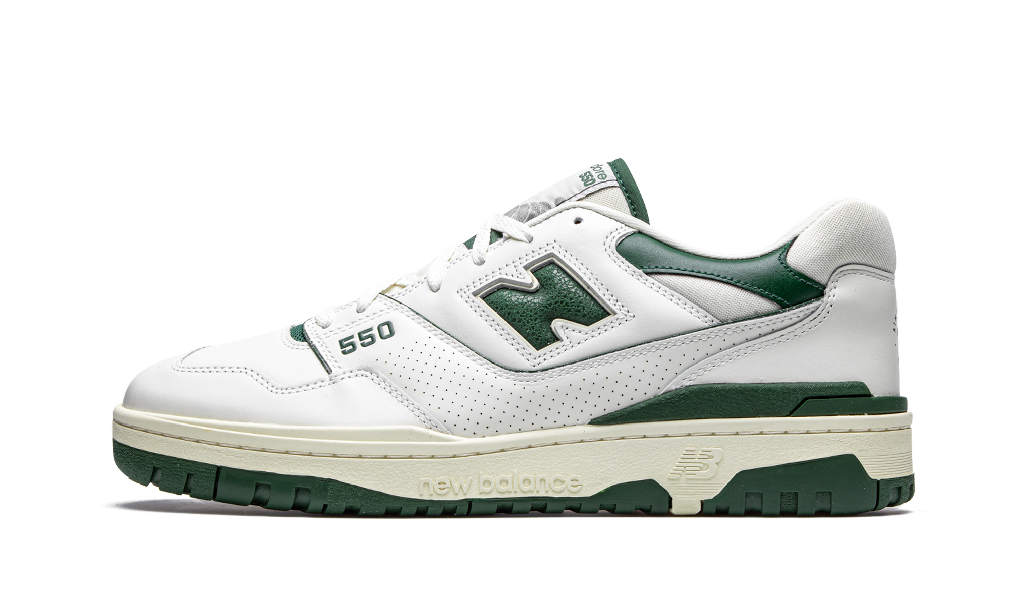 new balance 550 aime leon dore white green+BB550ALD+diagnol right view 1