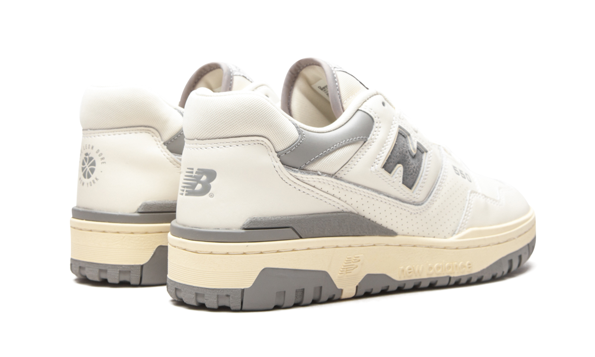 new balance 550 aime leon dore white grey+BB550ALE+diagnol right behind view